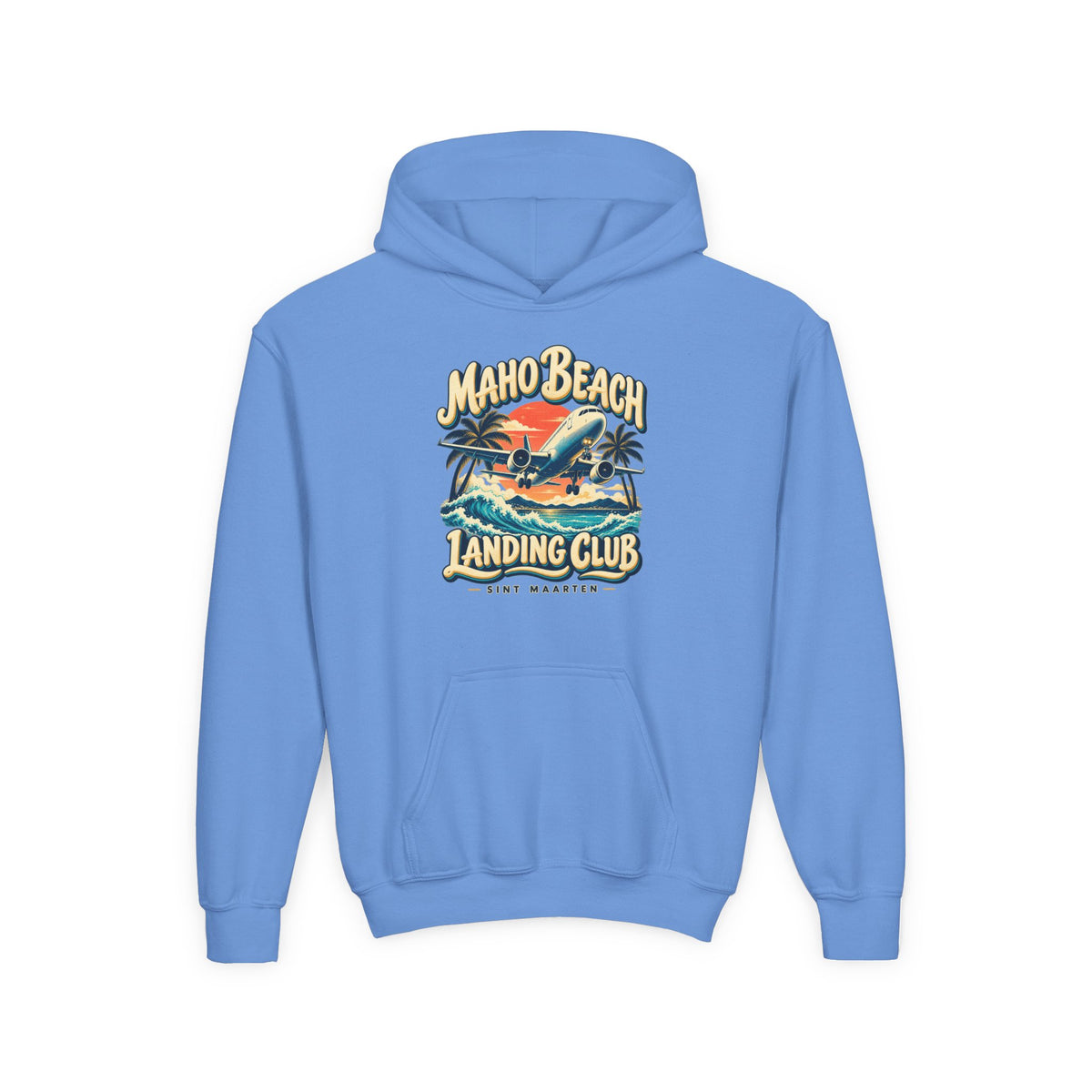 Maho Beach Landing Club Sint Maarten Gildan 18500B Youth Hoodie