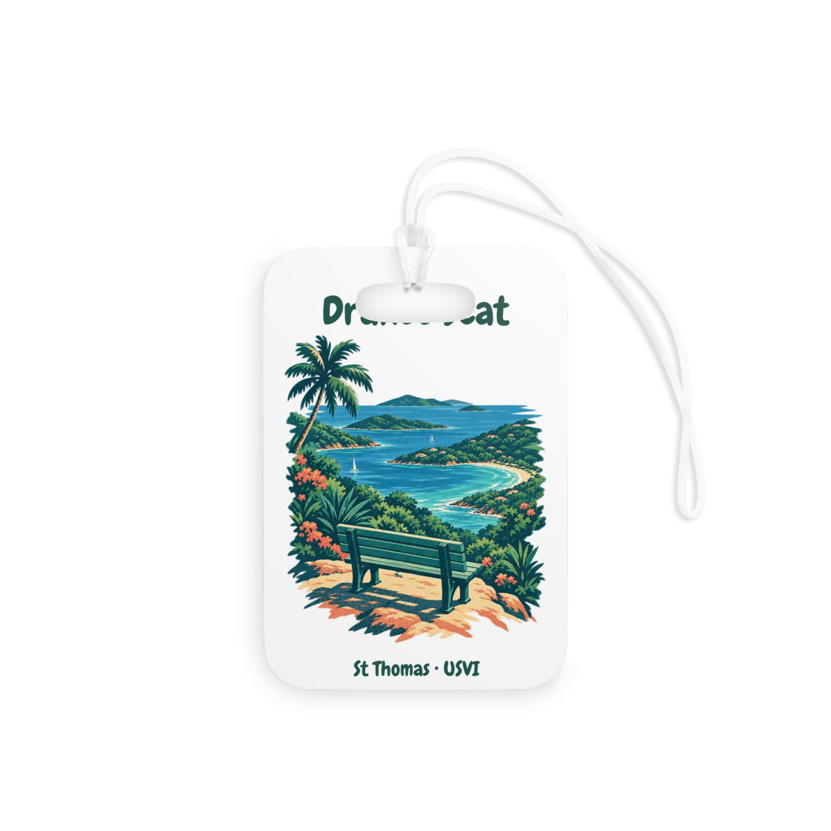 Drake's Seat St. Thomas USVI Double-Sided Luggage Tag