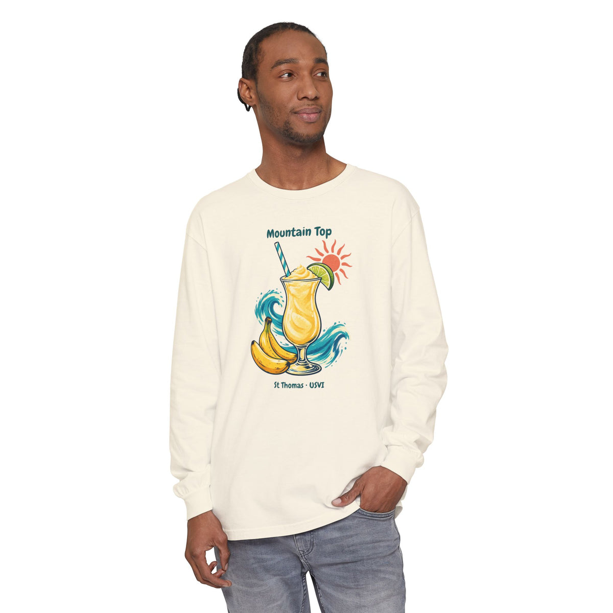 Mountain Top St. Thomas USVI Comfort Colors 6014 Long Sleeve T-Shirt