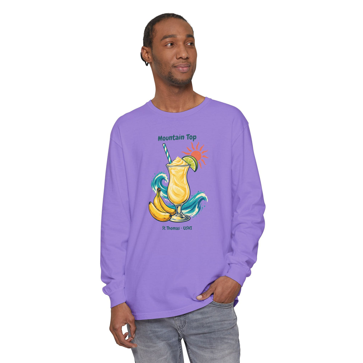 Mountain Top St. Thomas USVI Comfort Colors 6014 Long Sleeve T-Shirt