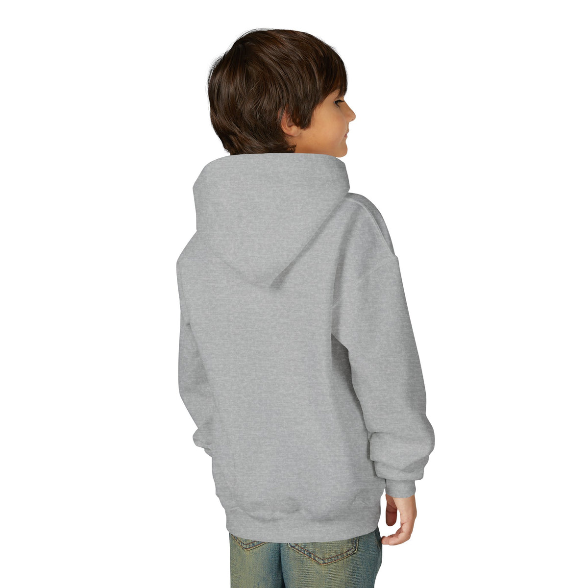 Maho Beach Landing Club Sint Maarten Gildan 18500B Youth Hoodie featuring the Maho Beach destination artwork, supplier product mockup