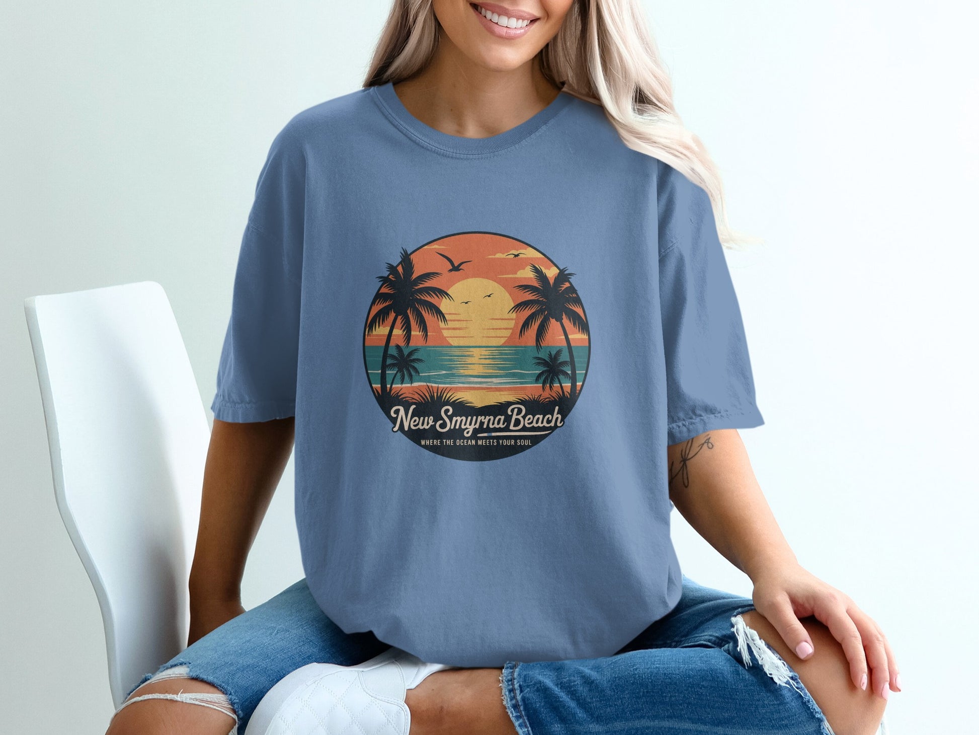 New Smyrna Beach Graphic T-Shirt Casual Fashion Product