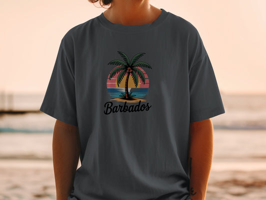 Barbados Sunset Palm Tree Graphic T-shirt product type