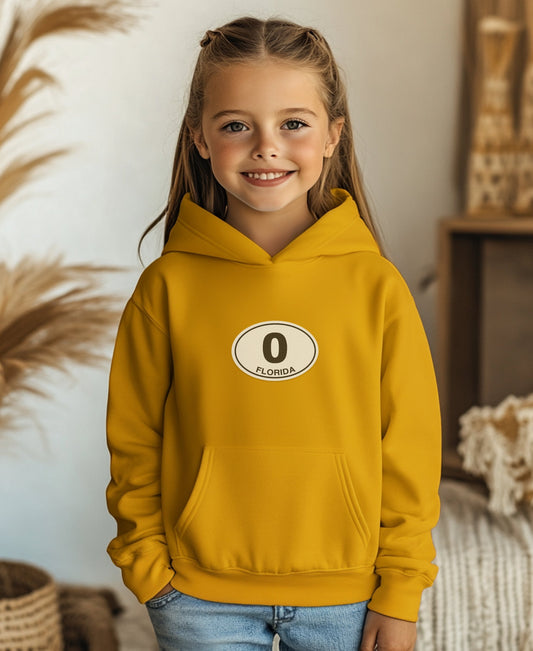 Florida Yellow O Print Kids Hoodie Product