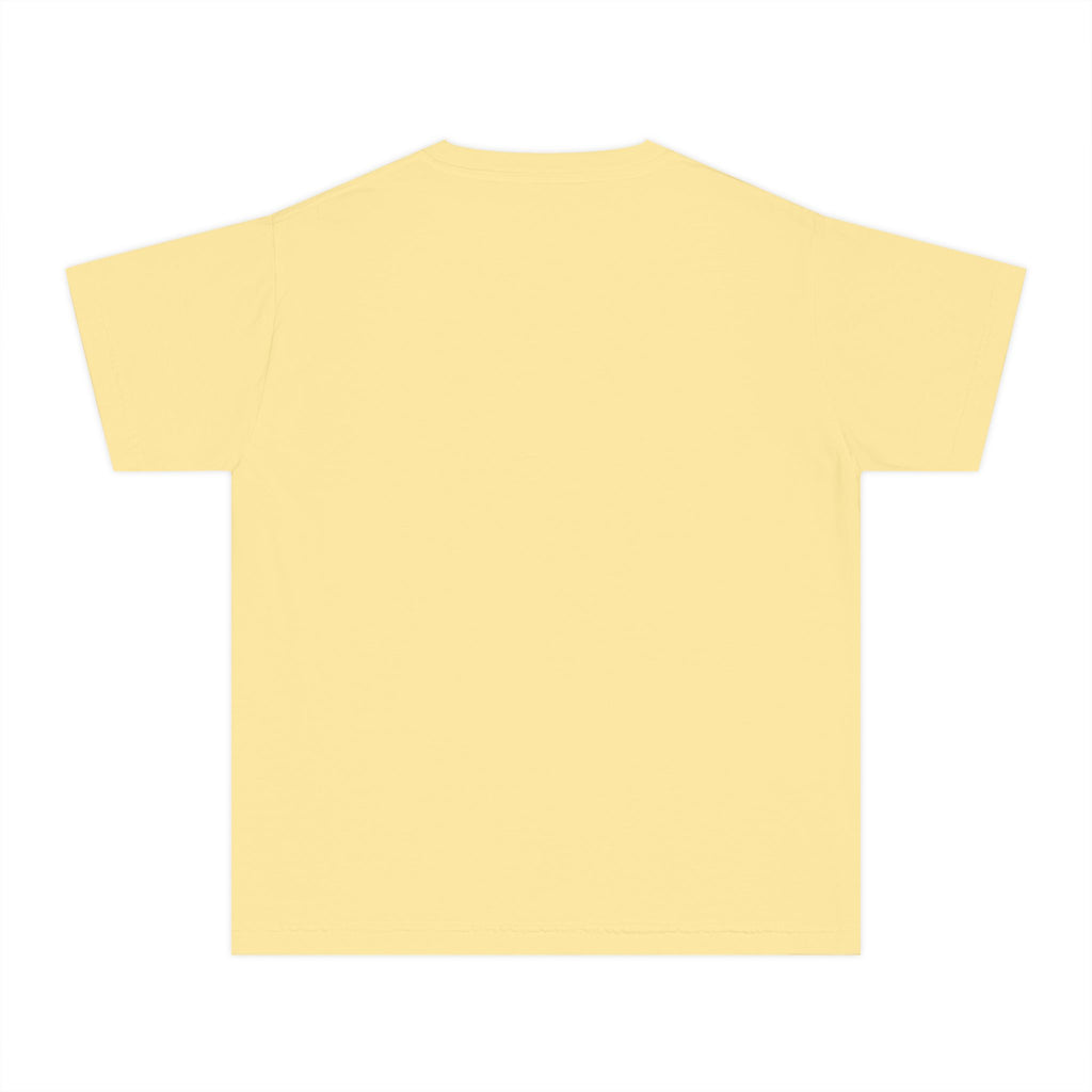 Maho Beach Air Lounge Sint Maarten Comfort Colors 9018 Youth T-Shirt featuring the Maho Beach destination artwork, supplier product mockup