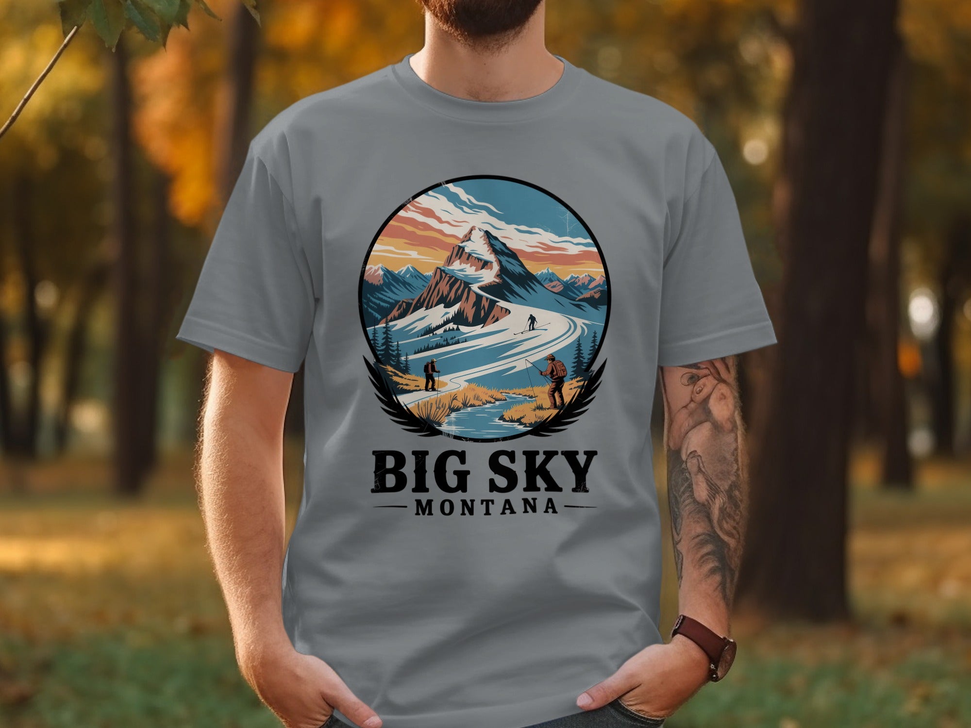Big Sky Montana Scenic Design Graphic T-Shirt product type