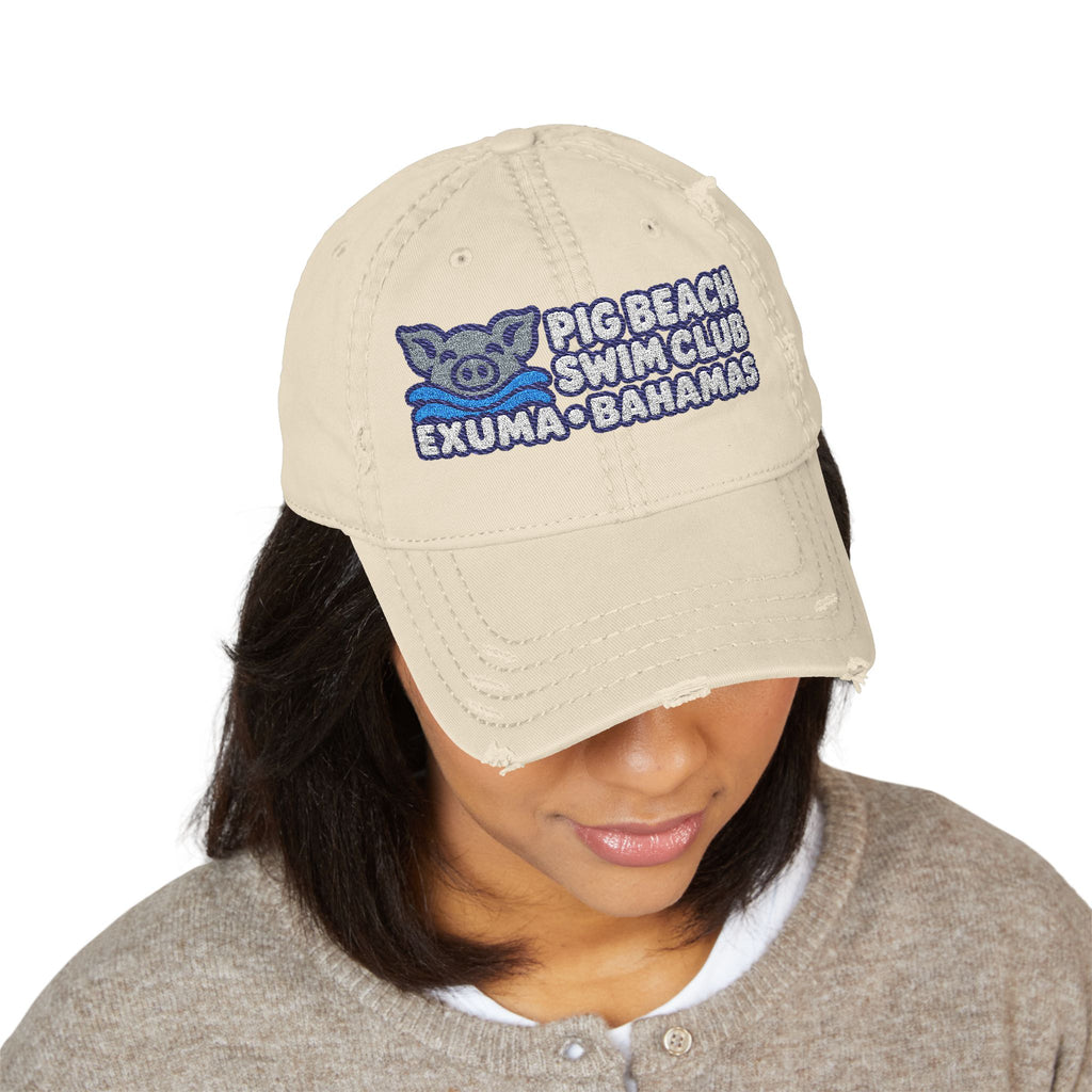 Pig Beach Swim Club Exuma Bahamas embroidered OTTO dad hat, product view 8
