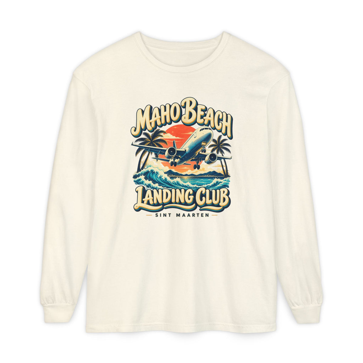Maho Beach Landing Club Sint Maarten Comfort Colors 6014 Long-Sleeve T-Shirt