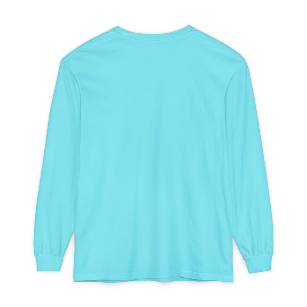 Maho Beach Air Lounge Sint Maarten Comfort Colors 6014 Long-Sleeve T-Shirt featuring the Maho Beach destination artwork, supplier product mockup