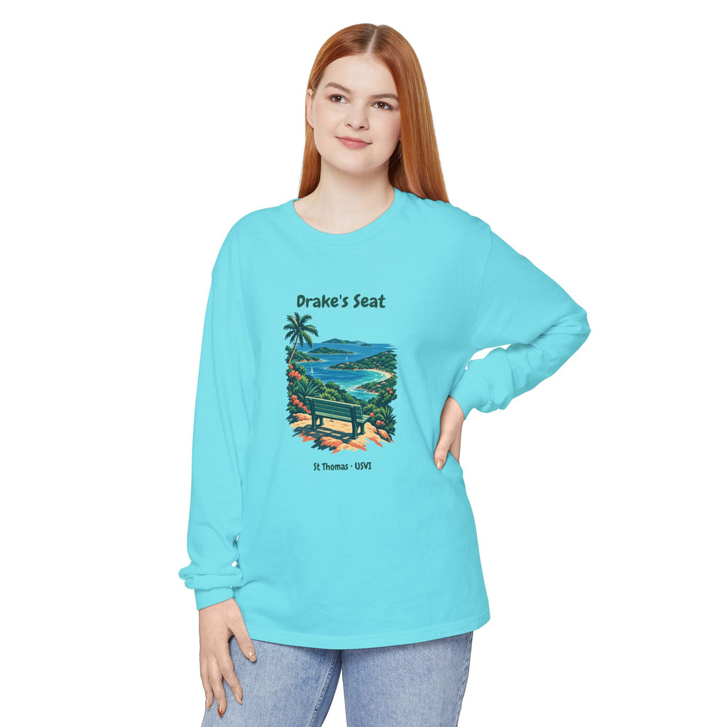 Drake's Seat St. Thomas USVI Comfort Colors 6014 Long Sleeve T-Shirt