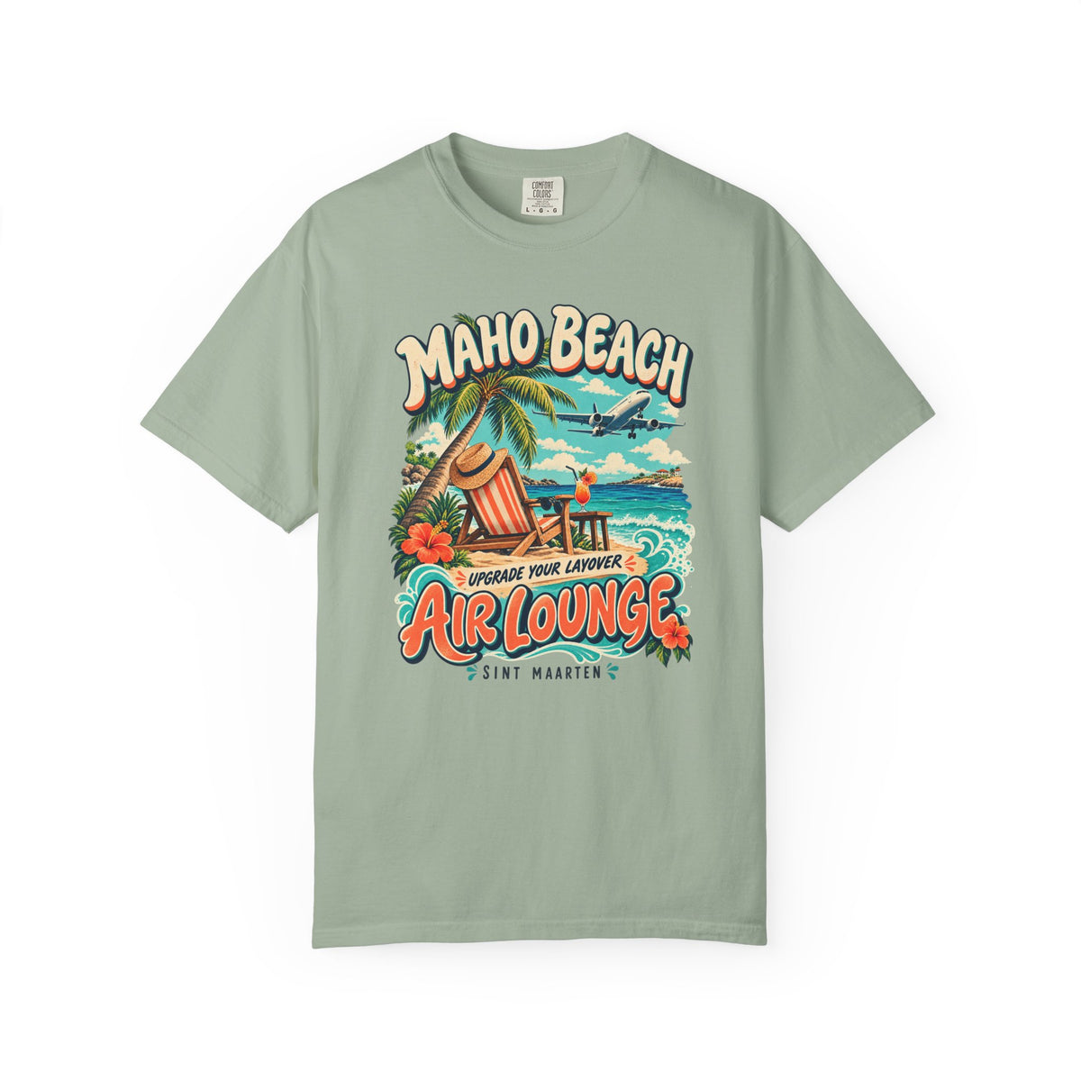Maho Beach Air Lounge Sint Maarten Comfort Colors 1717 T-Shirt