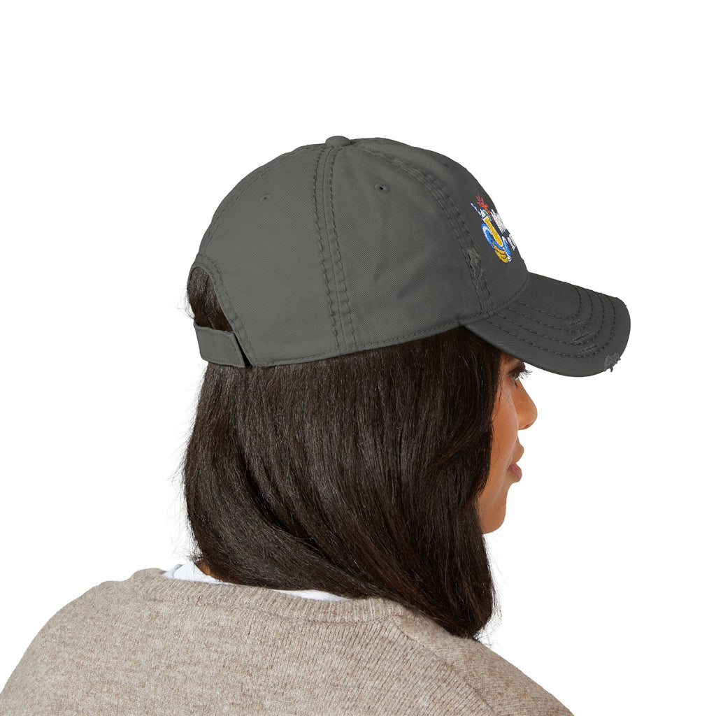 Mountain Top St. Thomas USVI embroidered distressed OTTO dad hat, product gallery view 7.