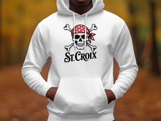 St. Croix Pirate Skull Hoodie with Red Bandana product type