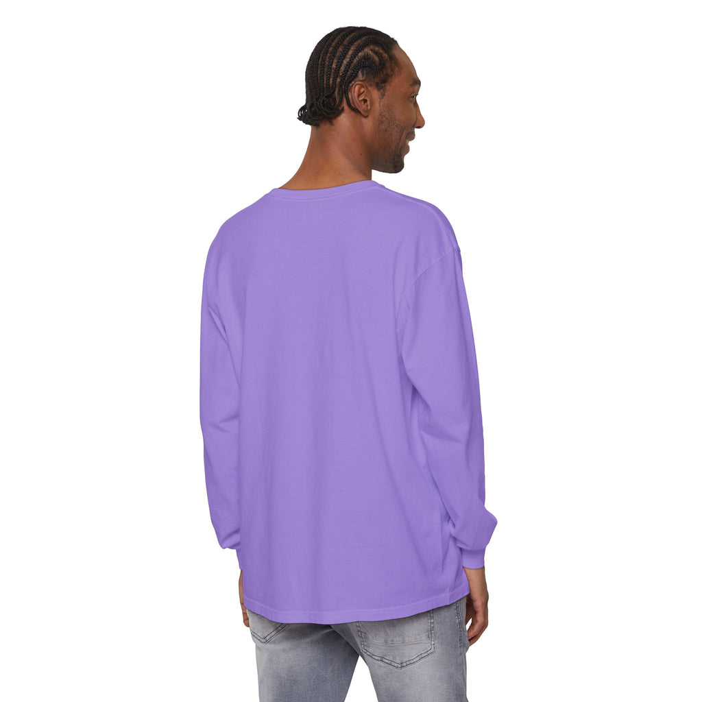Maho Beach Air Lounge Sint Maarten Comfort Colors 6014 Long-Sleeve T-Shirt featuring the Maho Beach destination artwork, supplier product mockup