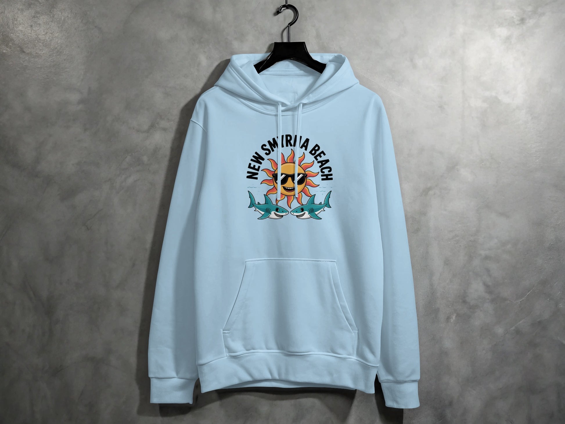 New Smyrna Beach Sun and Sharks Hoodie product type