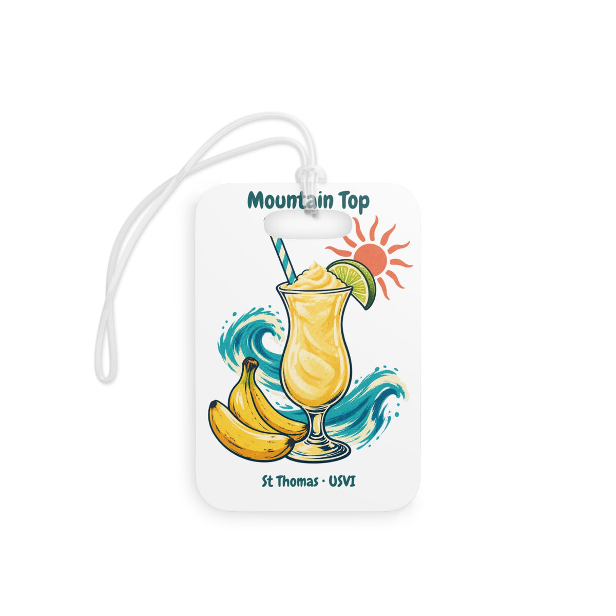 Mountain Top St. Thomas USVI Double-Sided Luggage Tag