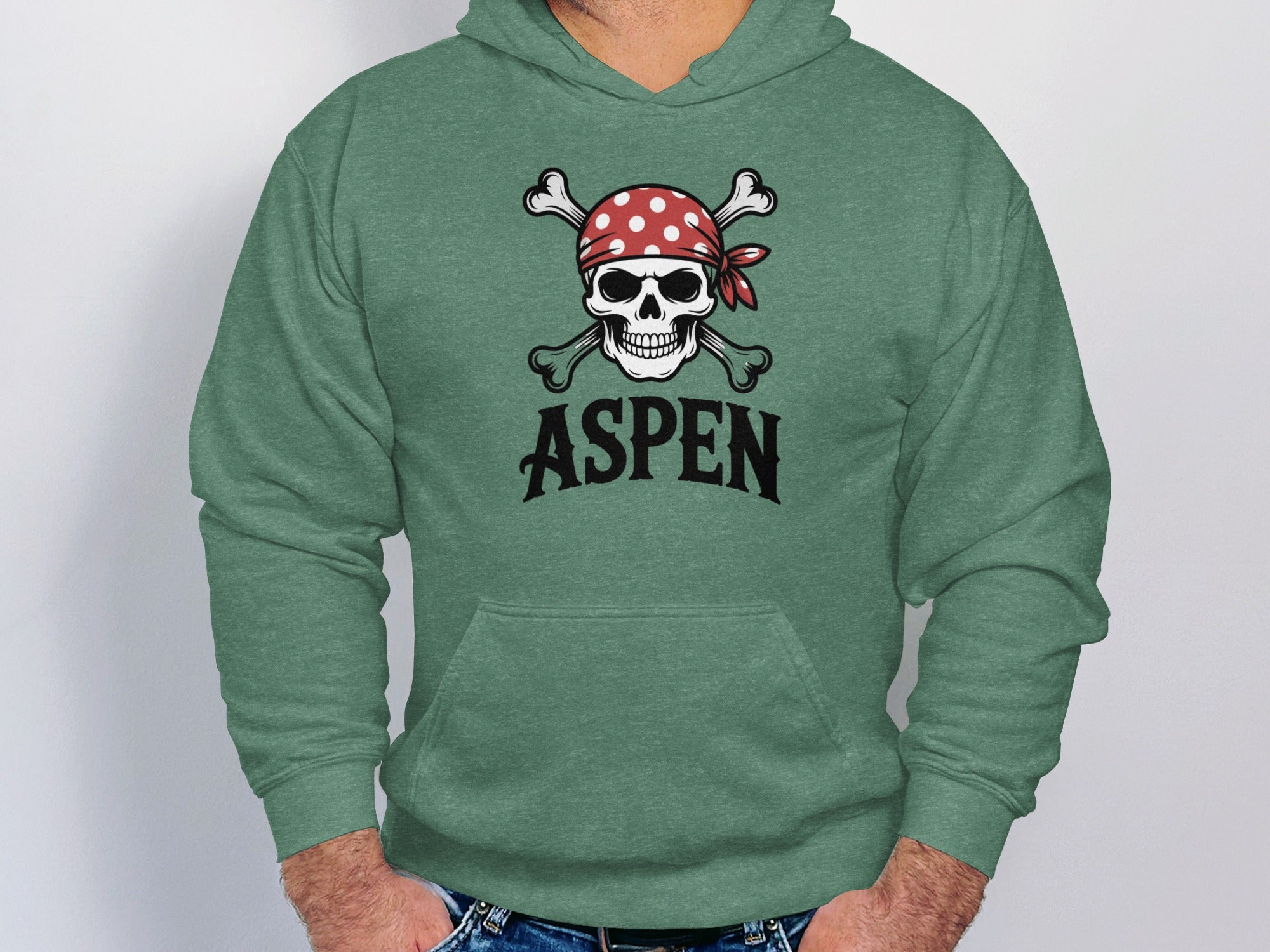 Aspen Pirate Skull Graphic Hooded Sweatshirt product type