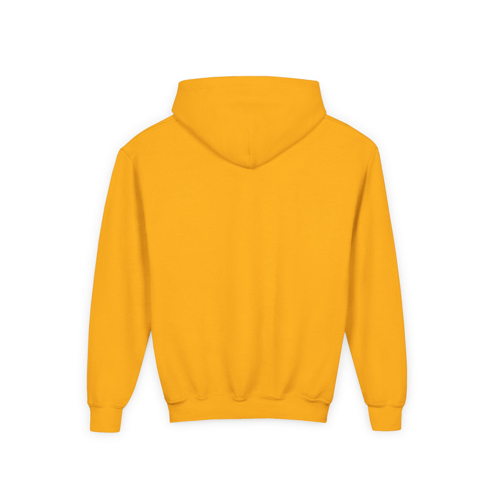 Maho Beach Landing Club Sint Maarten Gildan 18500B Youth Hoodie featuring the Maho Beach destination artwork, supplier product mockup