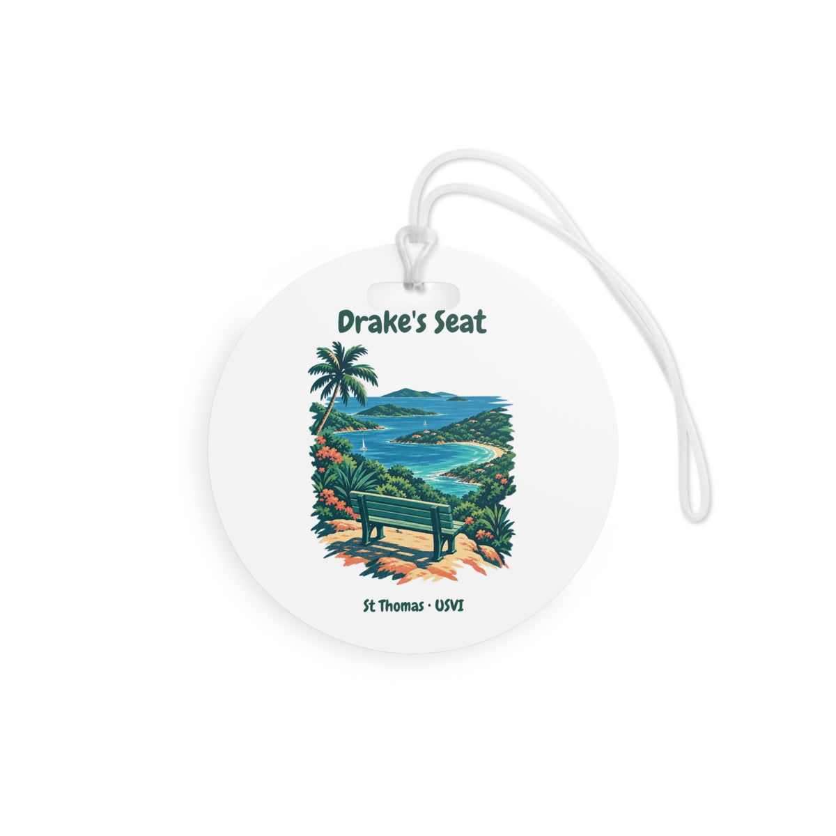 Drake's Seat St. Thomas USVI Double-Sided Luggage Tag