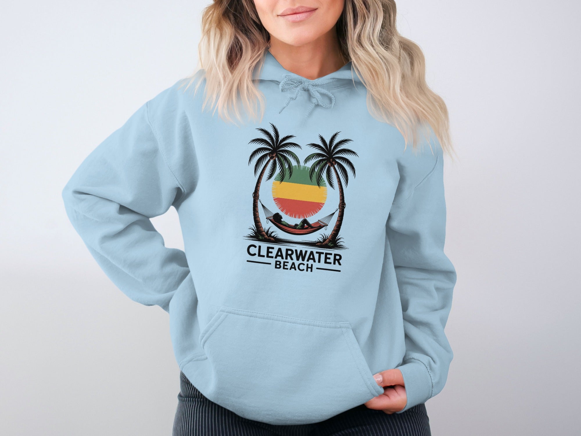 Clearwater Beach Tropical Palm Tree Hoodie product