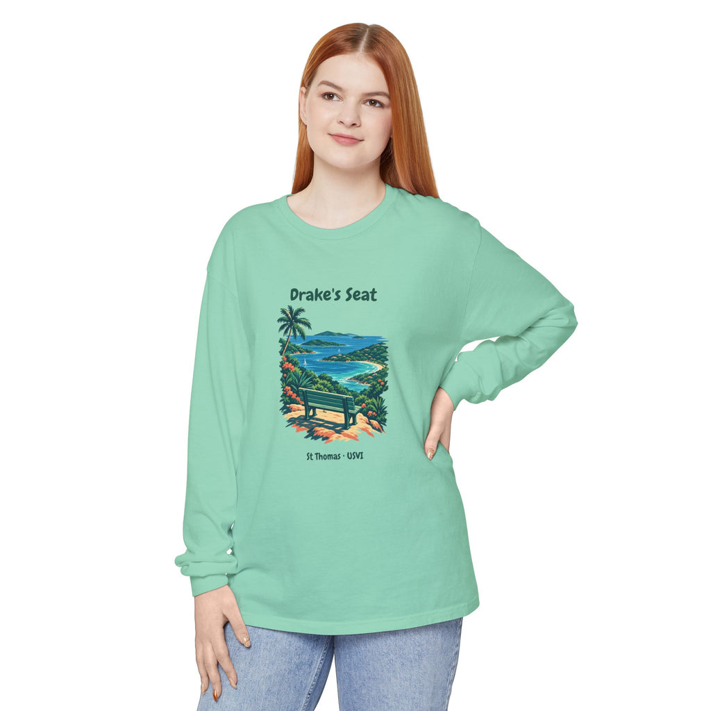 Drake's Seat St. Thomas USVI Comfort Colors 6014 Long Sleeve T-Shirt