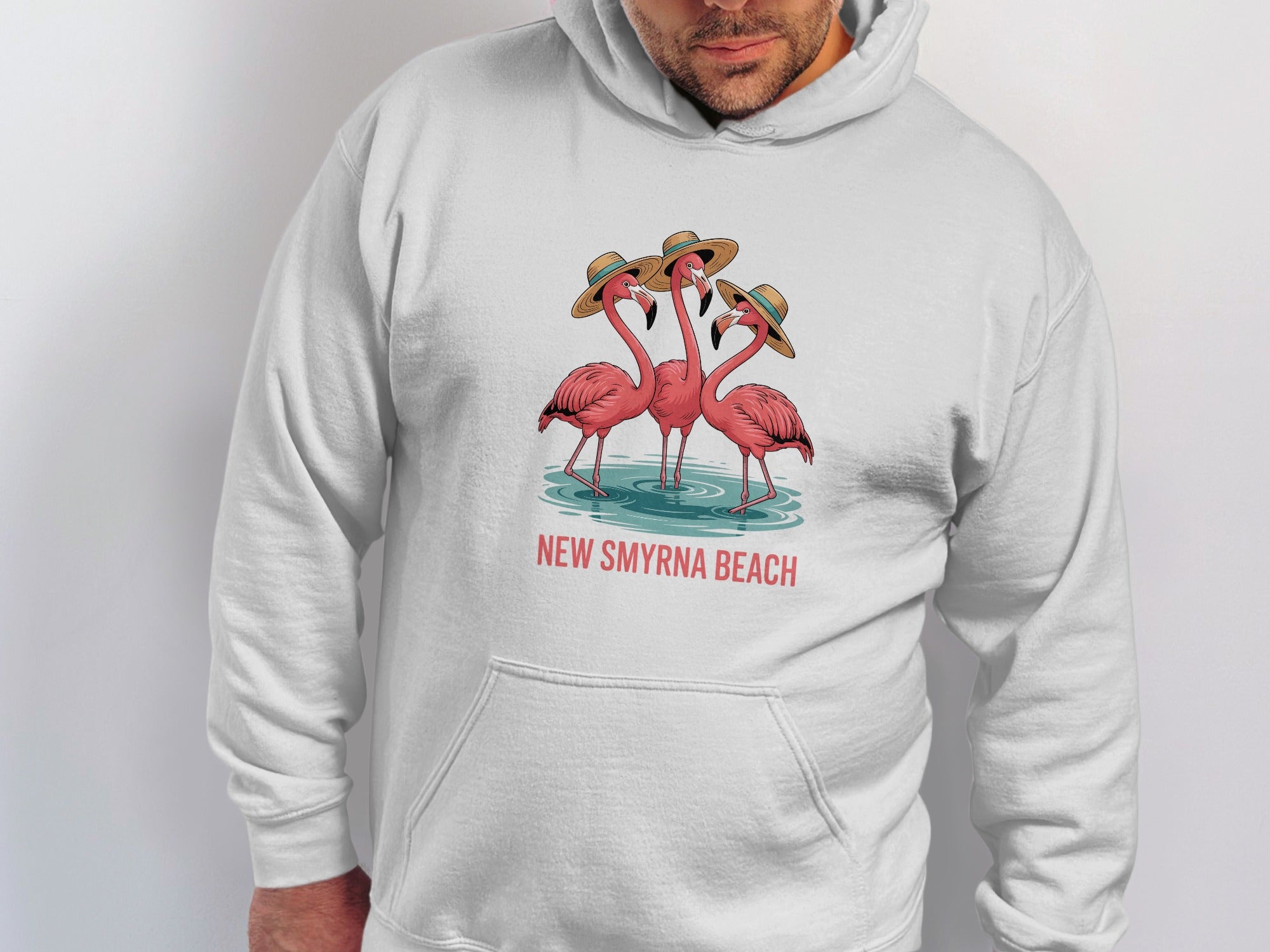 New Smyrna Beach Flamingo Graphic Hoodie product
