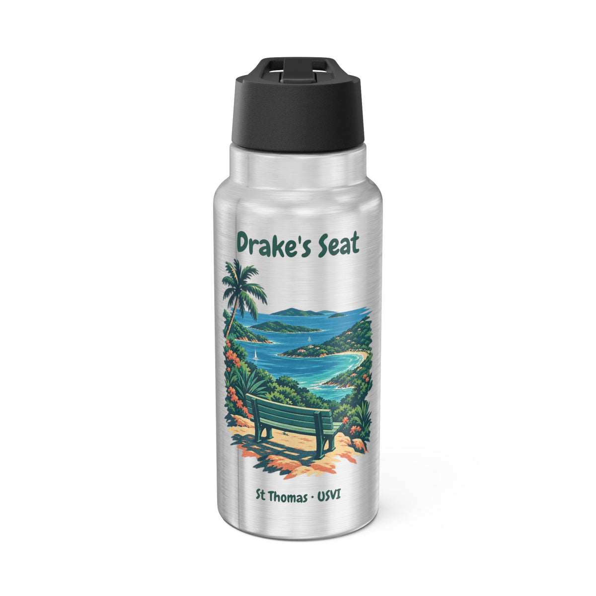 Drake's Seat St. Thomas USVI Gator Tumbler 32oz