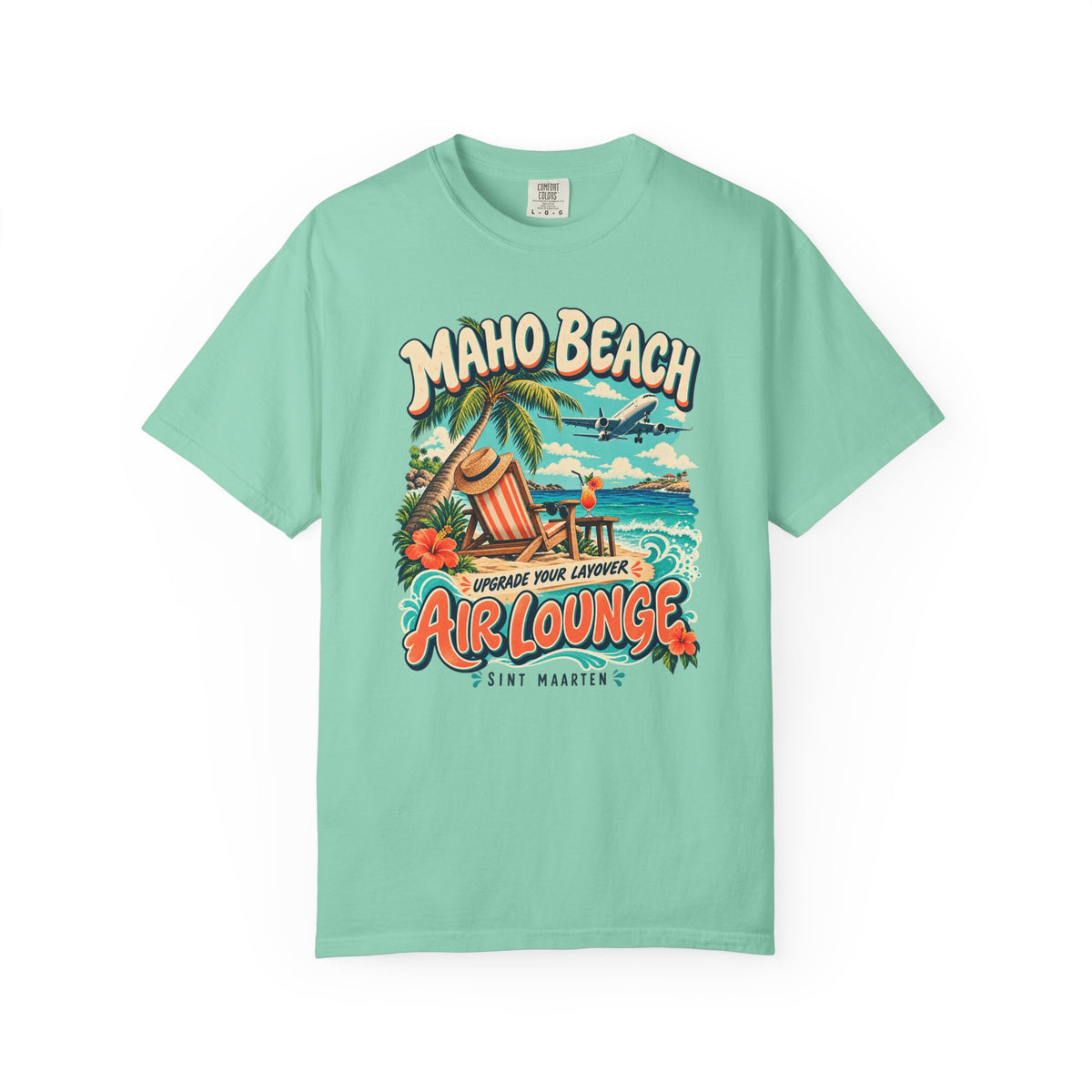 Maho Beach Air Lounge Sint Maarten Comfort Colors 1717 T-Shirt