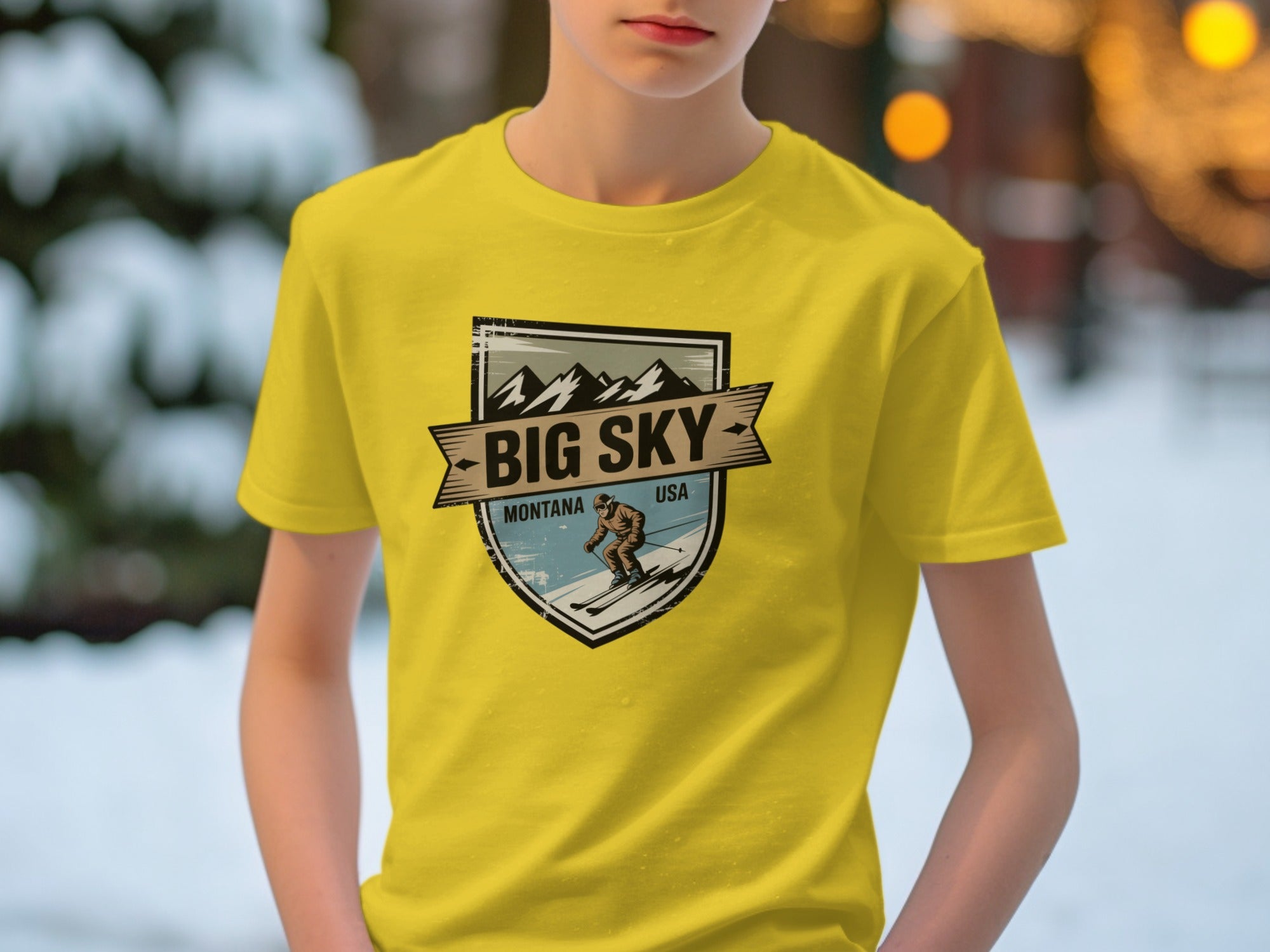 Big Sky Montana USA Ski Resort Themed T-shirt