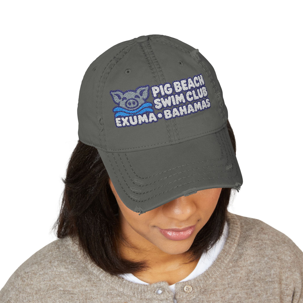 Pig Beach Swim Club Exuma Bahamas embroidered OTTO dad hat, product view 5
