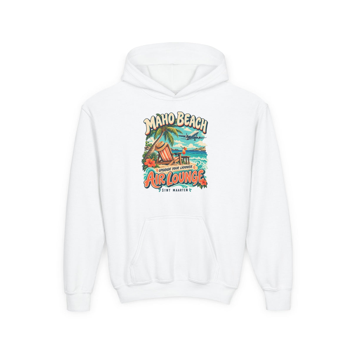 Maho Beach Air Lounge Sint Maarten Gildan 18500B Youth Hoodie