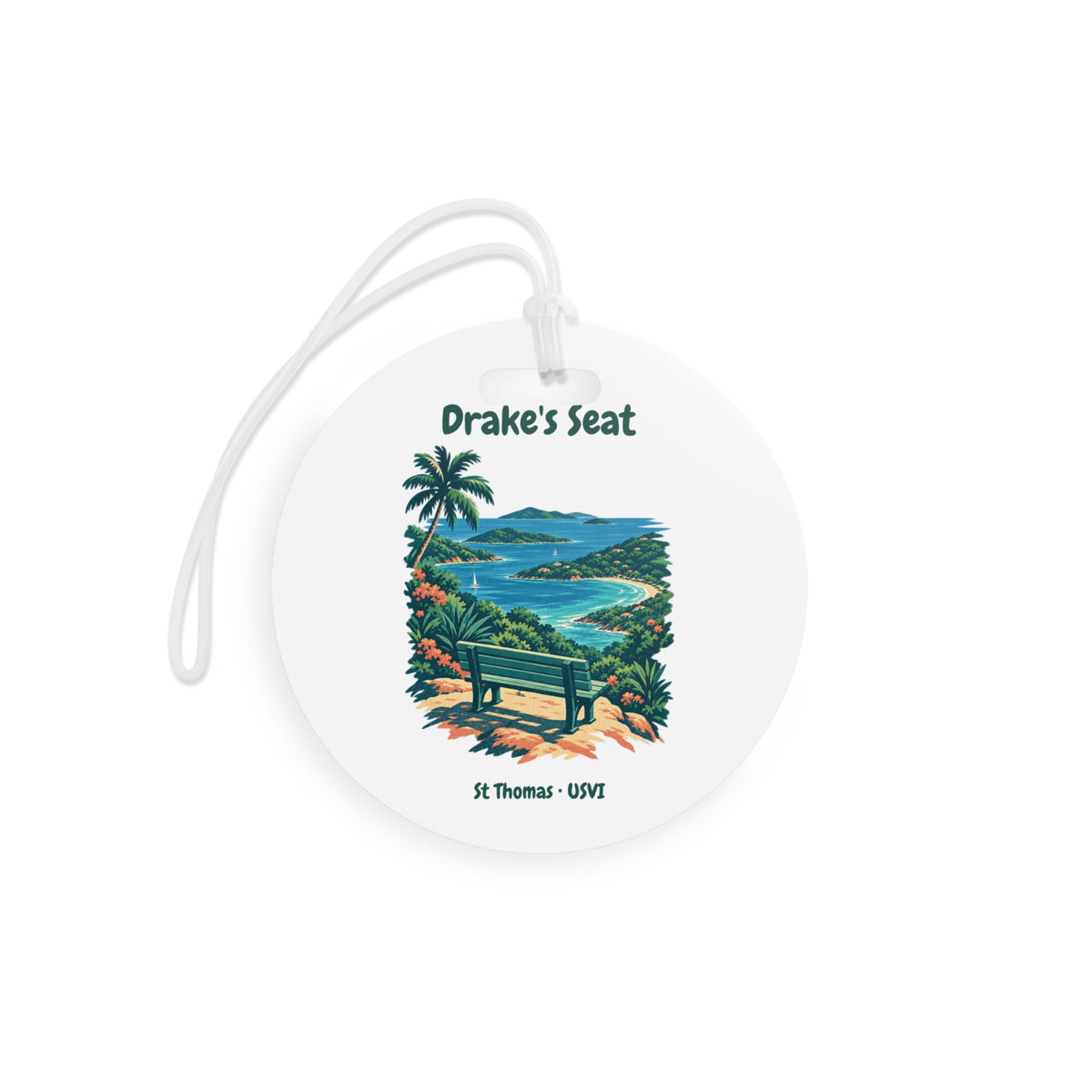 Drake's Seat St. Thomas USVI Double-Sided Luggage Tag