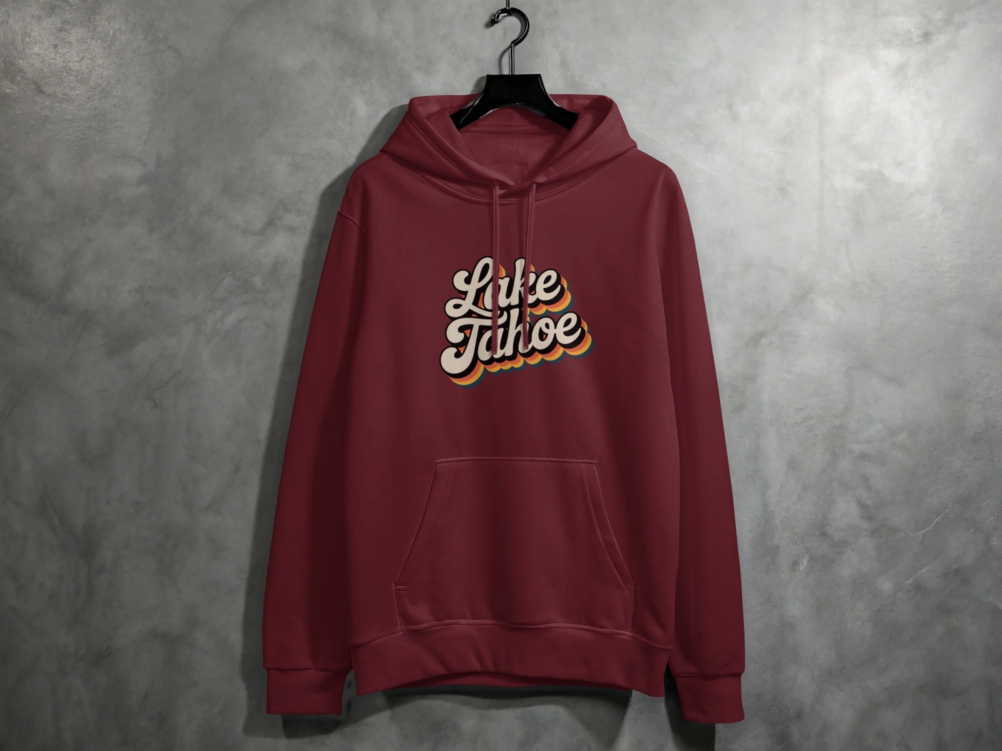 Like Tahoe Graphic Hoodie in Bold Maroon Color