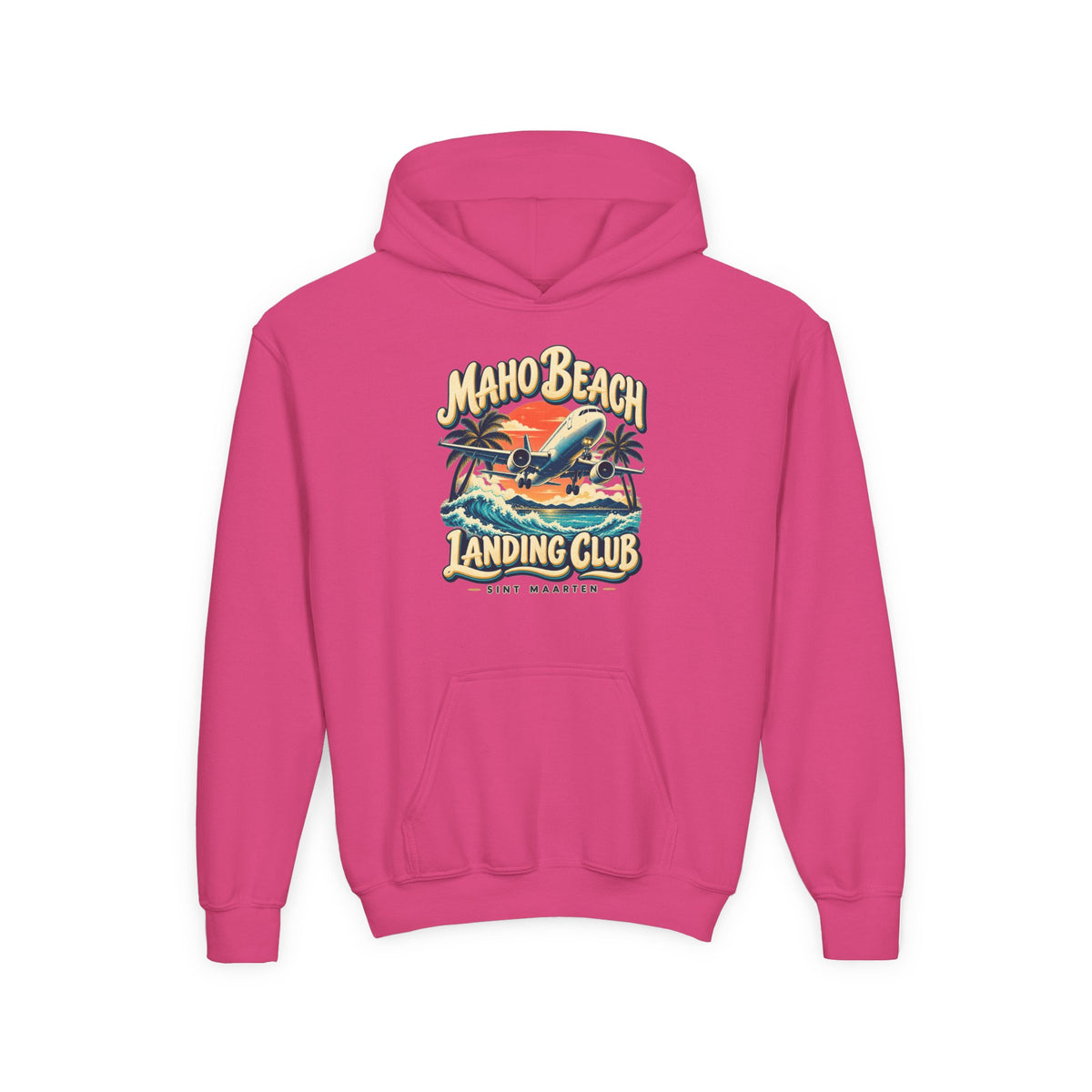 Maho Beach Landing Club Sint Maarten Gildan 18500B Youth Hoodie