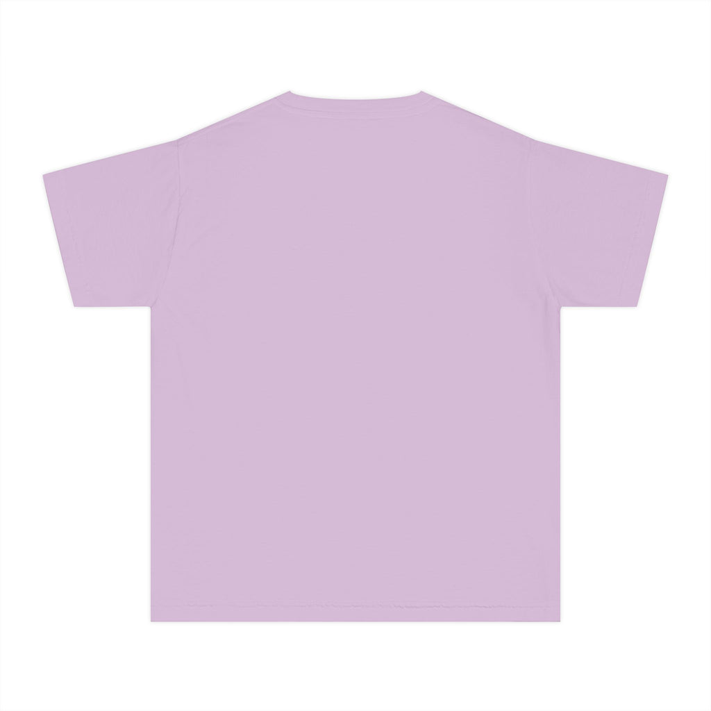 Maho Beach Air Lounge Sint Maarten Comfort Colors 9018 Youth T-Shirt featuring the Maho Beach destination artwork, supplier product mockup