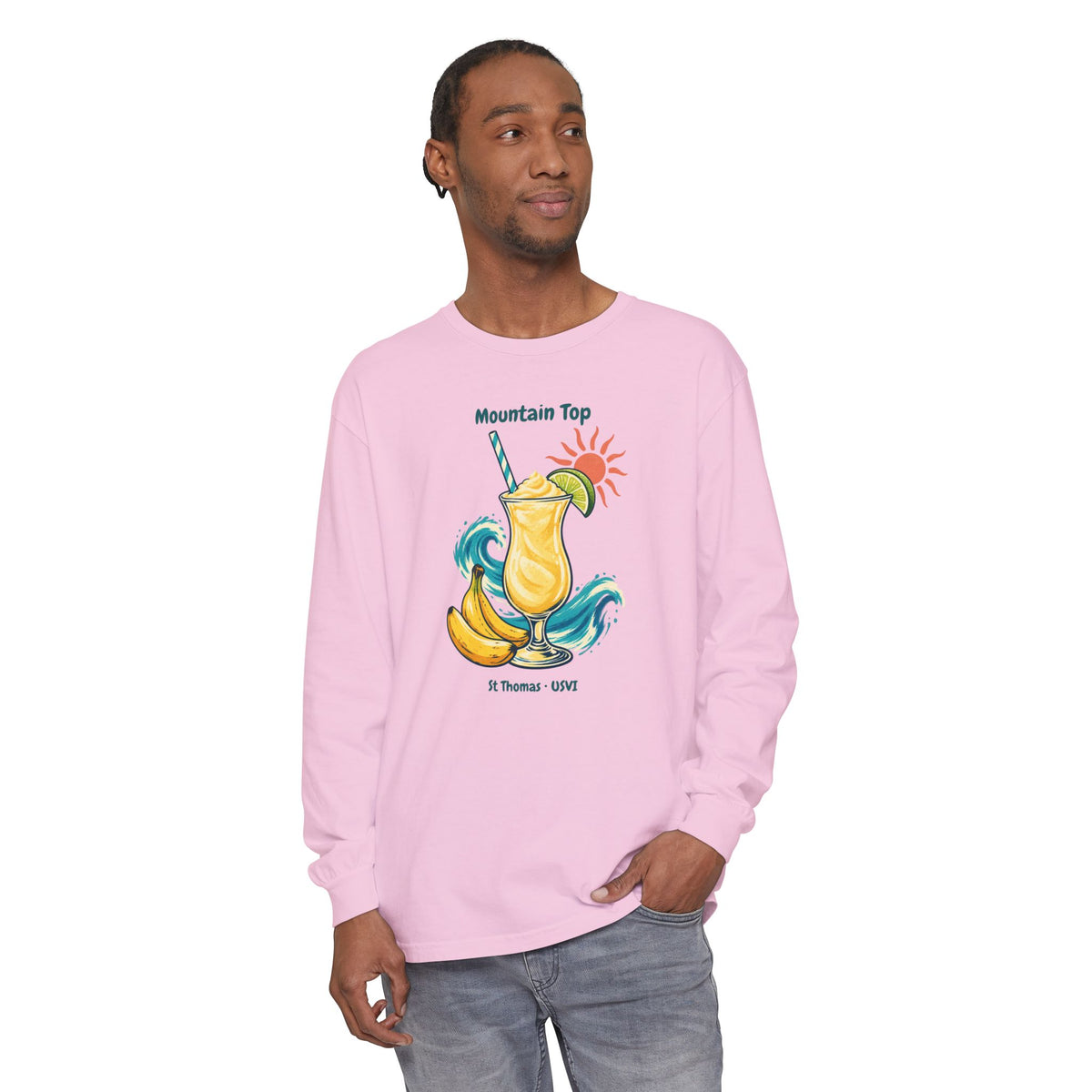 Mountain Top St. Thomas USVI Comfort Colors 6014 Long Sleeve T-Shirt