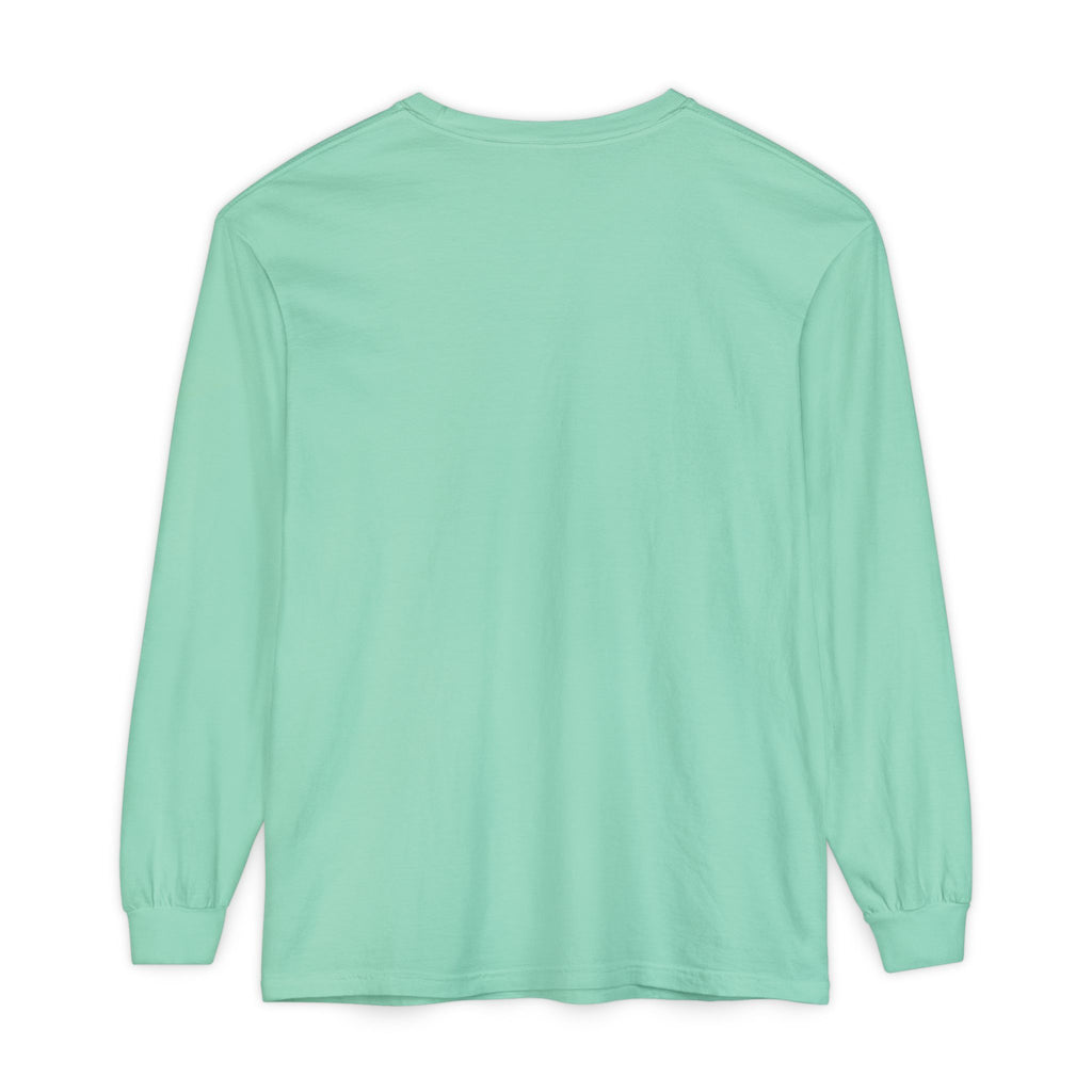 Maho Beach Air Lounge Sint Maarten Comfort Colors 6014 Long-Sleeve T-Shirt featuring the Maho Beach destination artwork, supplier product mockup