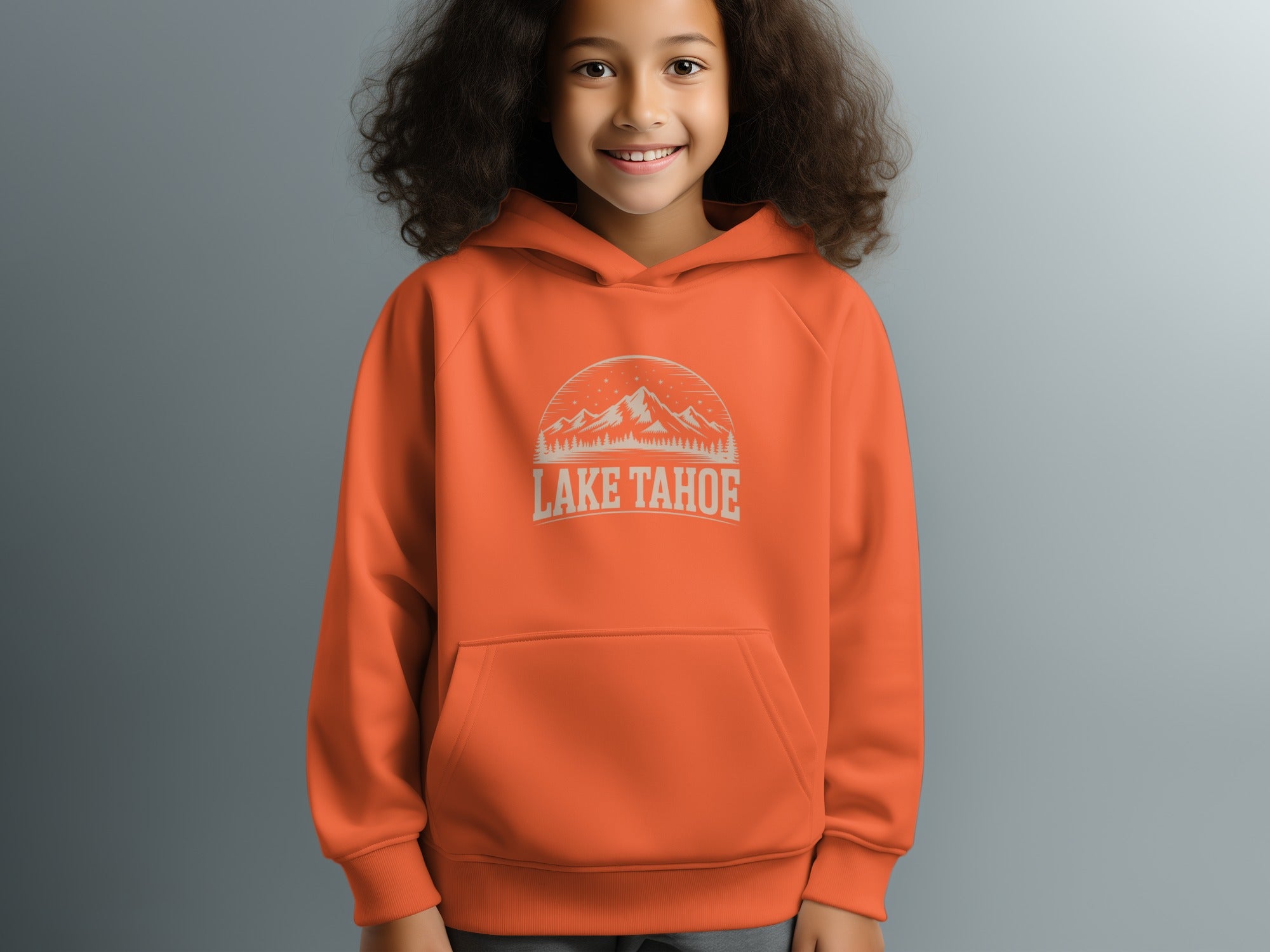 Lake Tahoe Mountains Print Kids Hoodie