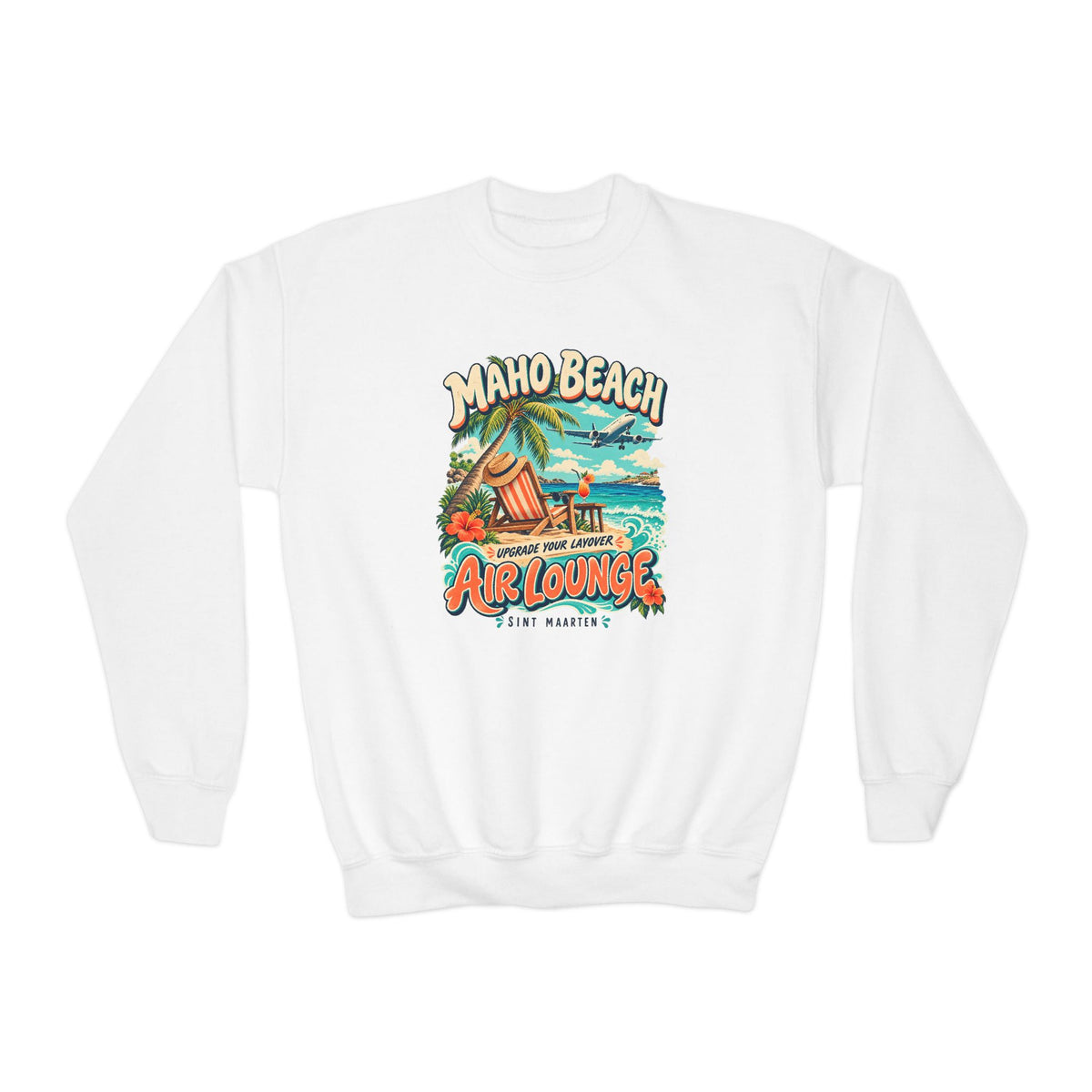 Maho Beach Air Lounge Sint Maarten Gildan 18000B Youth Sweatshirt