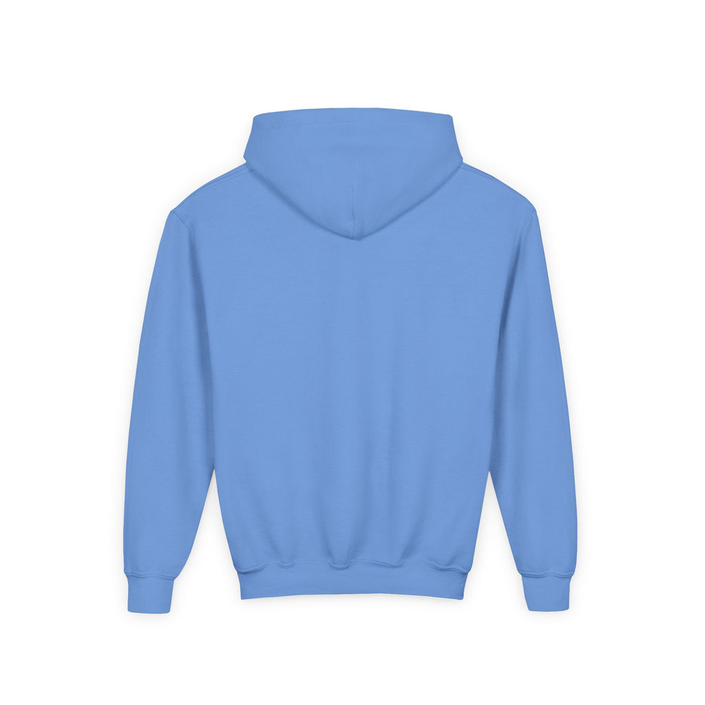 Maho Beach Landing Club Sint Maarten Gildan 18500B Youth Hoodie featuring the Maho Beach destination artwork, supplier product mockup