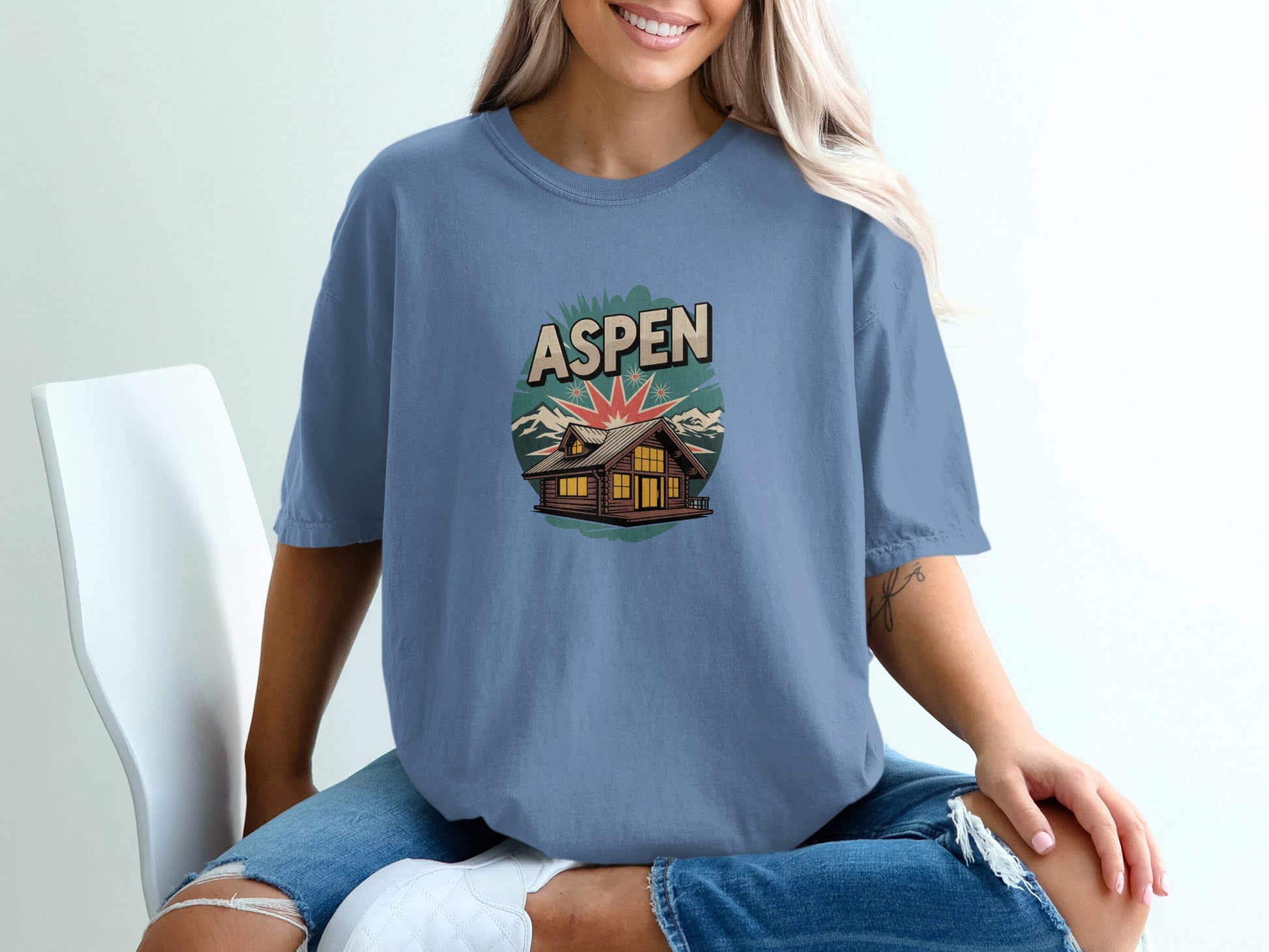 Aspen Mountain Cabin Graphic Tee Shirt product