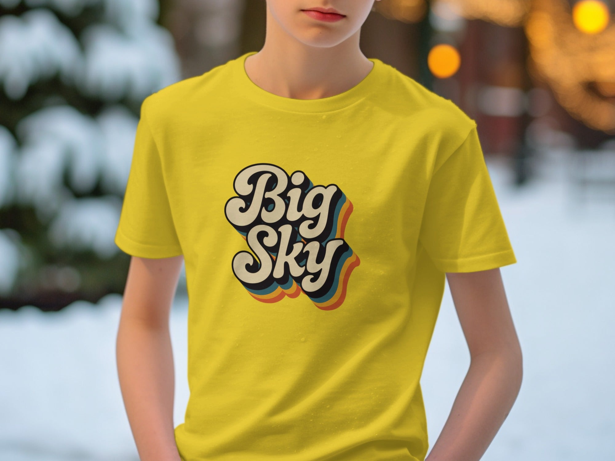 Big Sky Colorful Graphic Yellow Shirt product