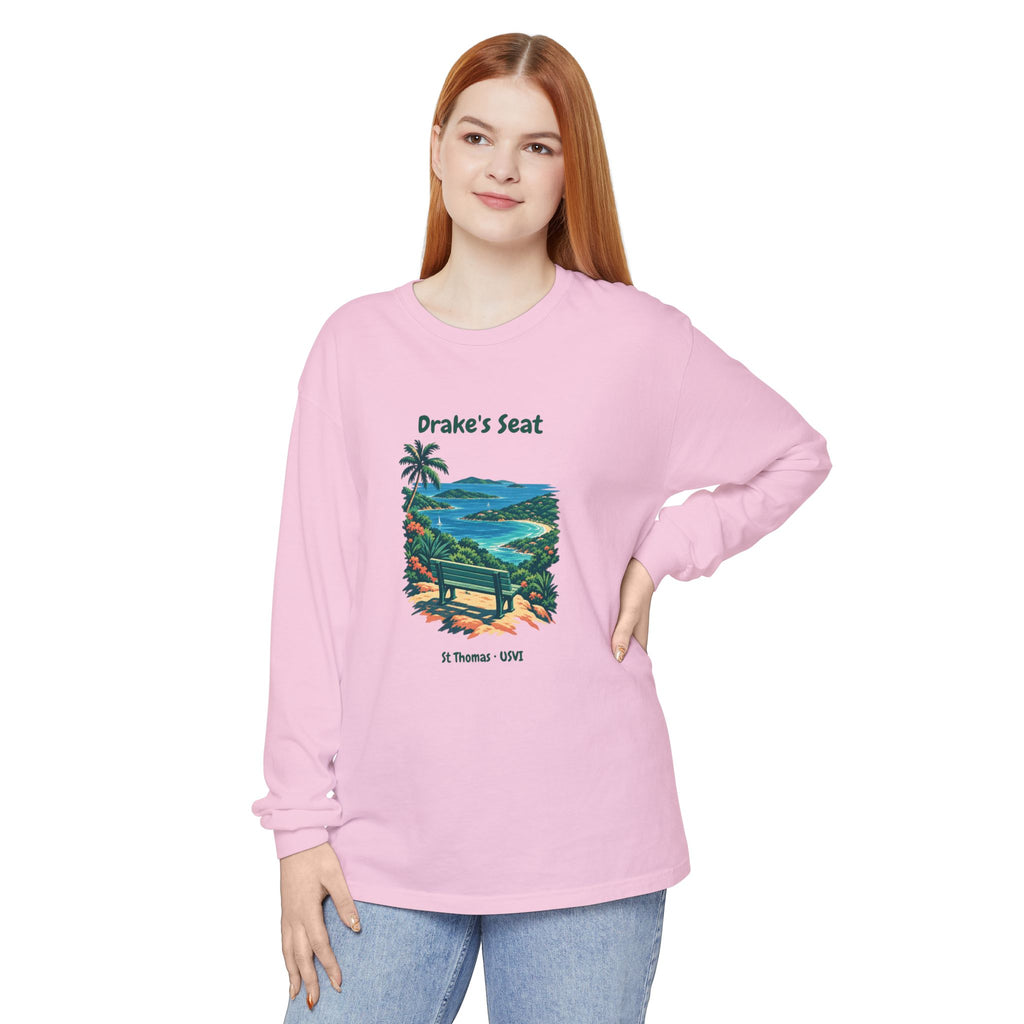 Drake's Seat St. Thomas USVI Comfort Colors 6014 Long Sleeve T-Shirt