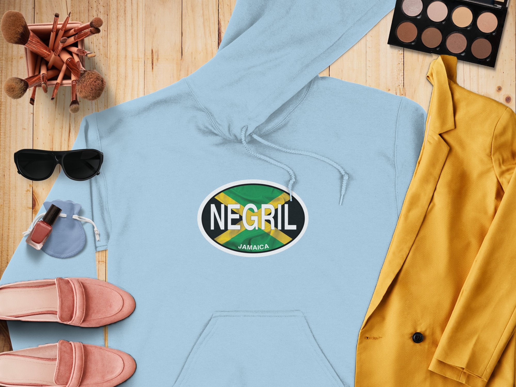 Negril  Oval Logo Vacation Travel Hoodie Gift Souvenir White