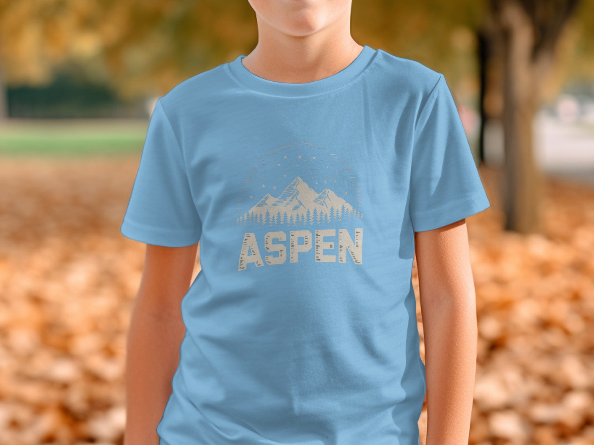 Aspen Mountain and Trees Graphic T-Shirt