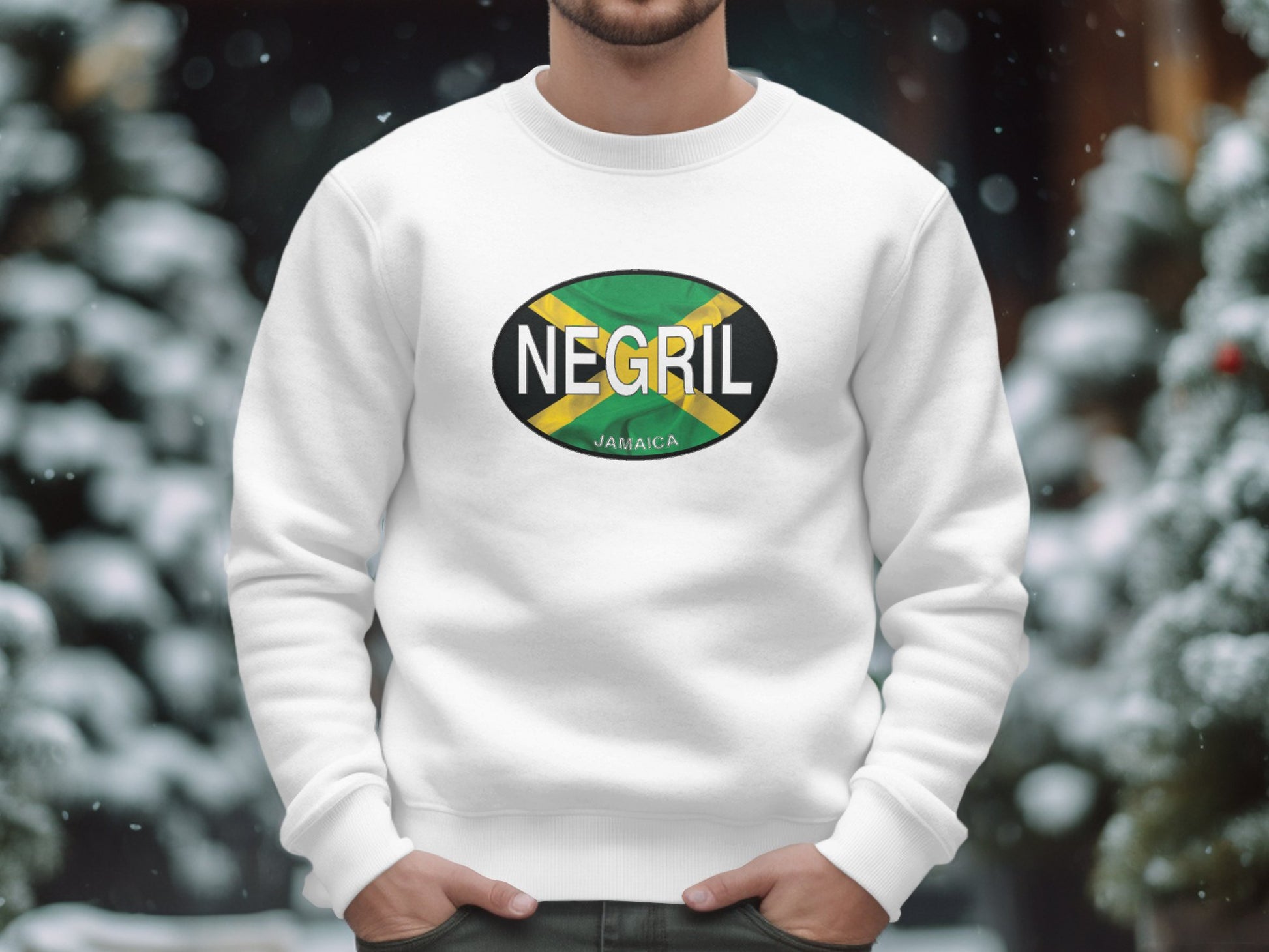 Negril Mens Sweatshirt White