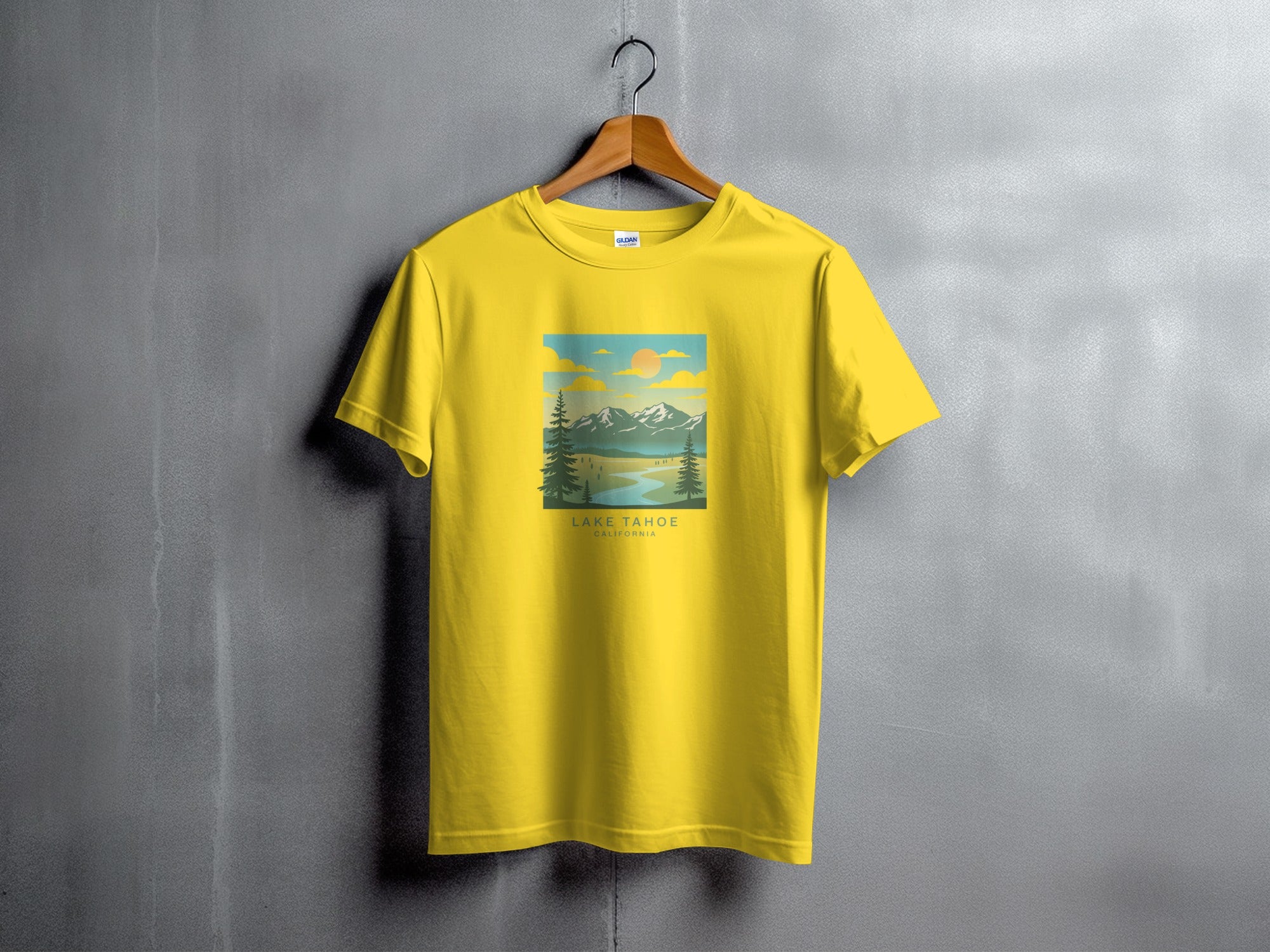 Lake Tahoe Scenic Graphic Yellow T-shirt product