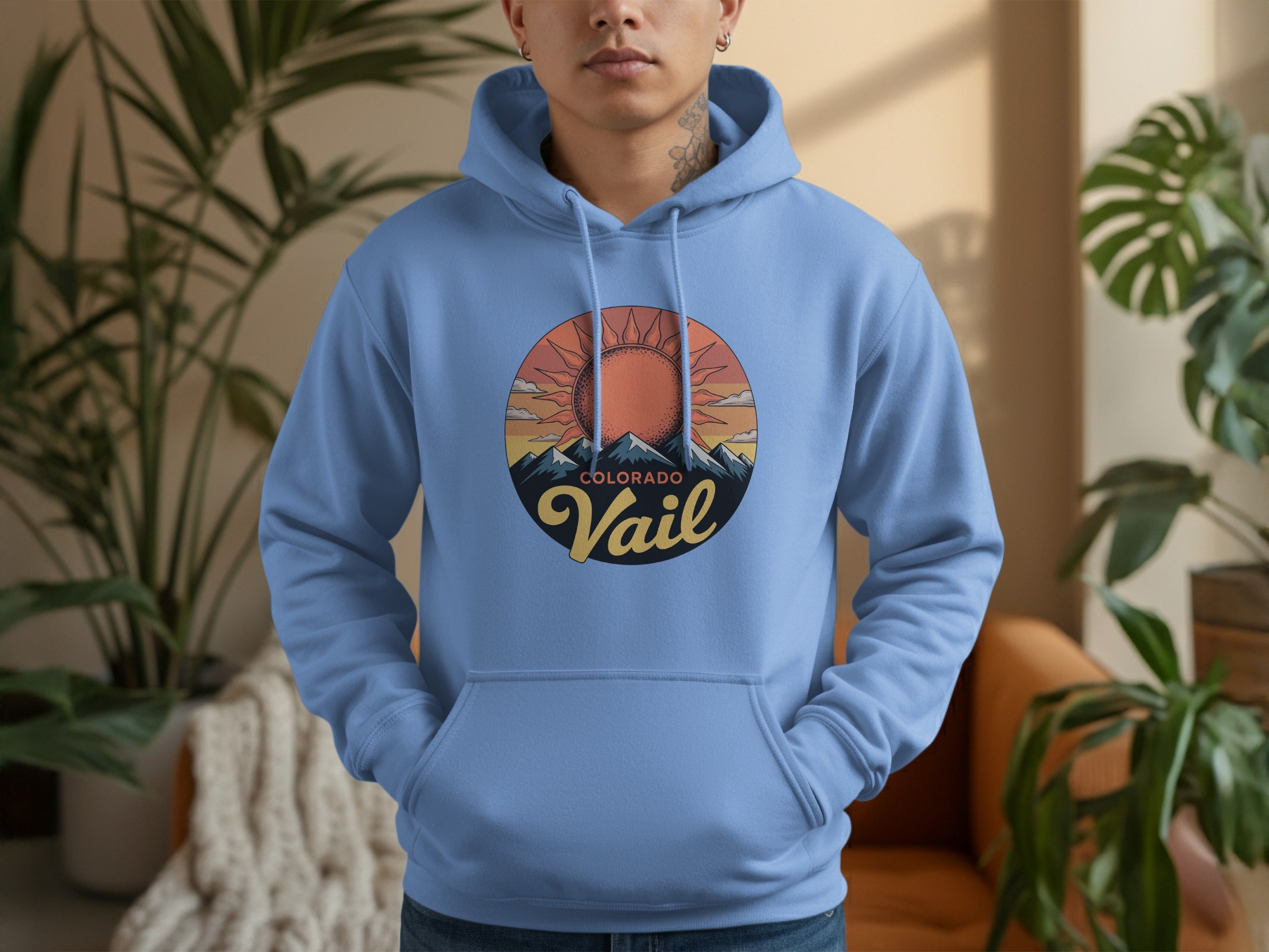 Colorado Vail Sun and Mountains Graphic Hoodie product type