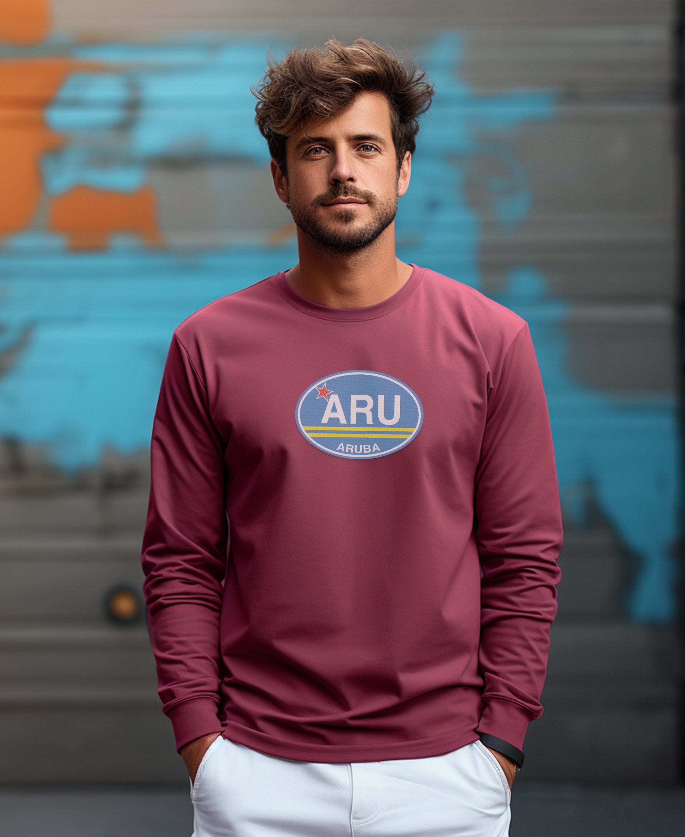 Aruba Carnival Celebrations and Crystal Beaches Mens Long Sleeve T Shirt
