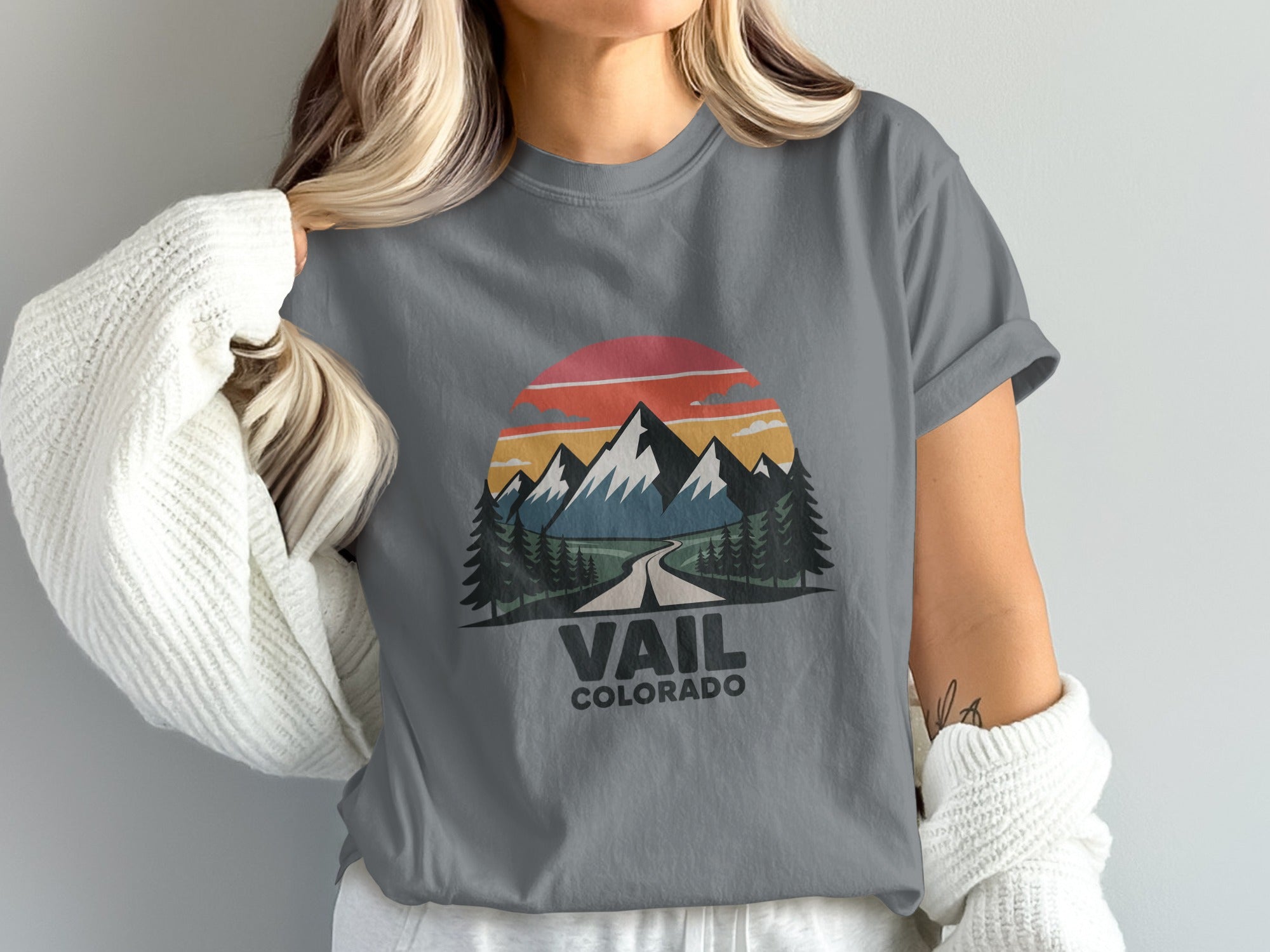 Vail Colorado Mountain Sunset Graphic Shirt product type